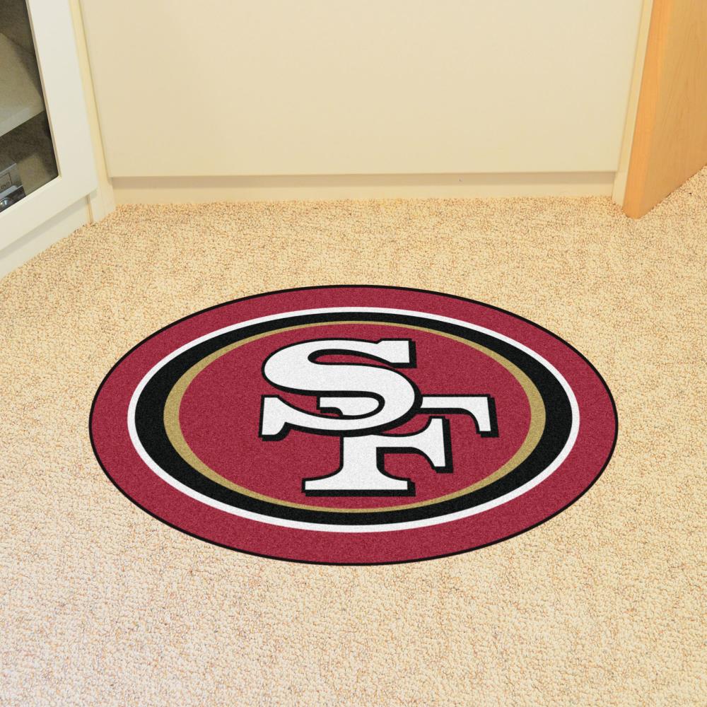 Fan Mats San Francisco 49ers Football Mat, Brown/scarlet