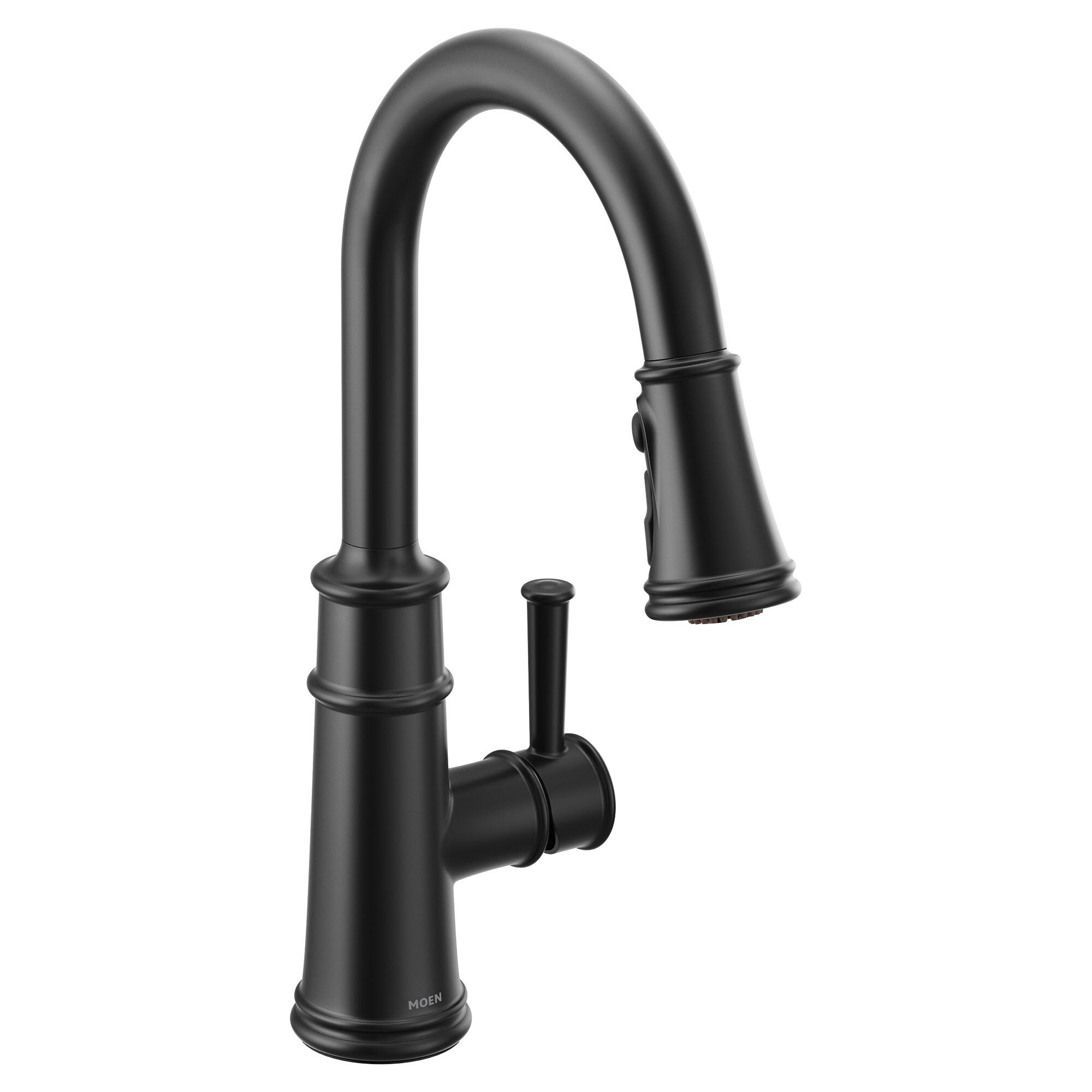 Moen 7260BL Matte Black Single Handle Deck-mount Pull-down Kitchen Faucet with Sprayer ( Deck Plate Included )