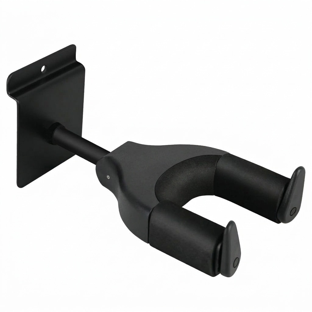 Etokfoks  Locking Guitar Wall Mount Hanger Hook for Acoustic Electric Bass Banjo Mandolin Black