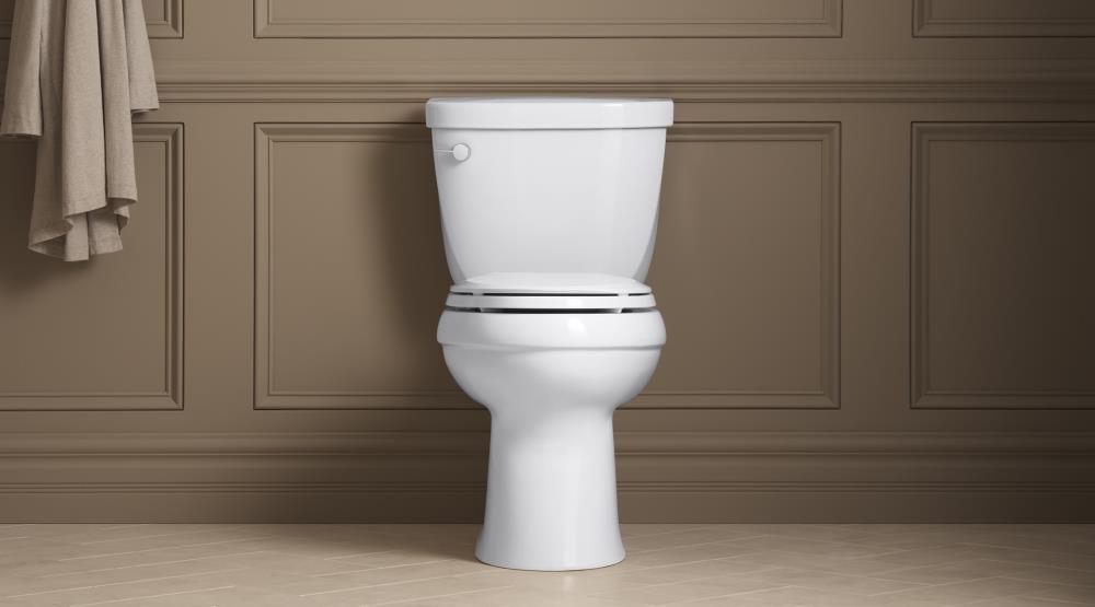 Kohler K-4986-0 Cachet Nightlight Quiet-Close with Grip-Tight Bumpers  Round-front Toilet Seat, White