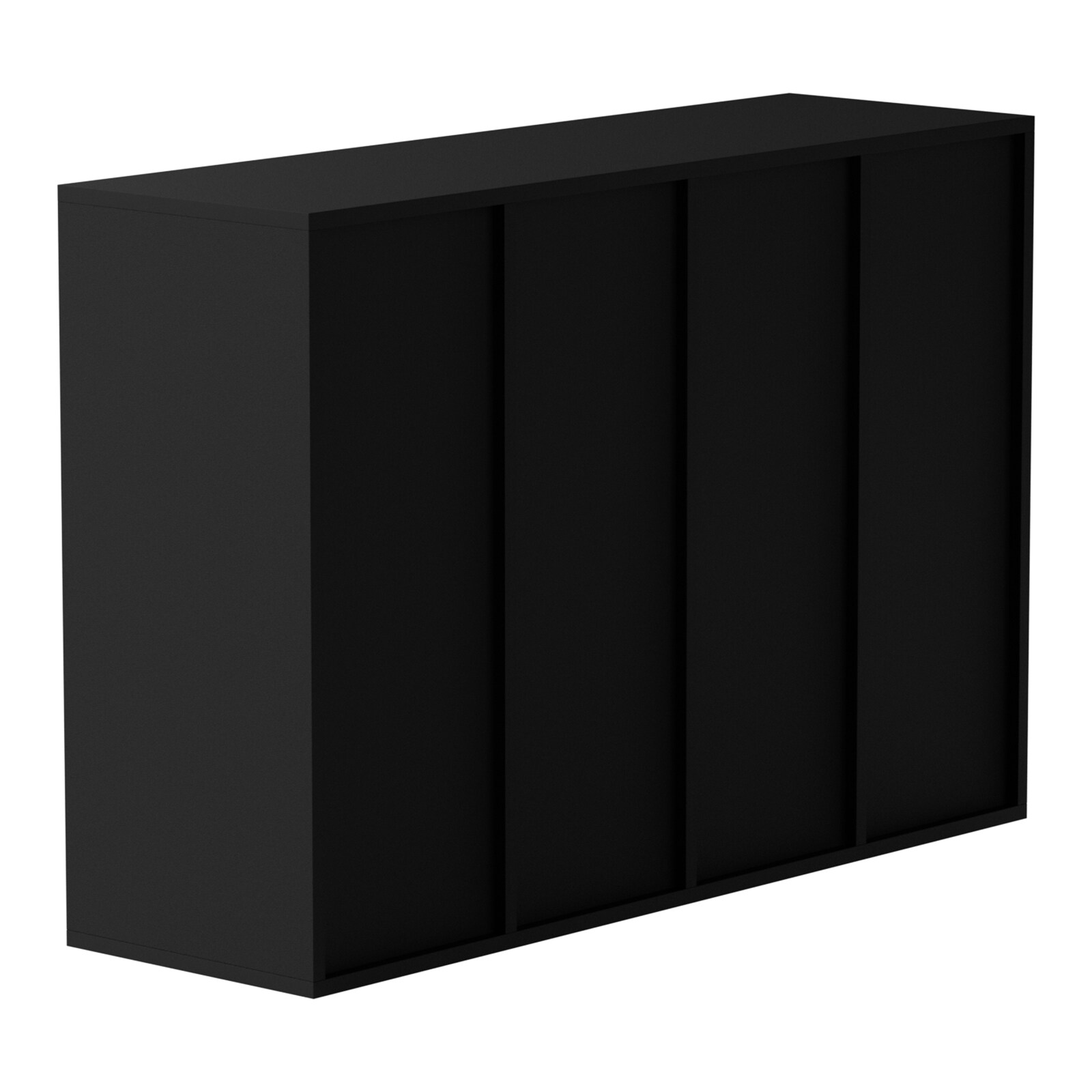 Black 36-Compartment Wood Literature Organizer