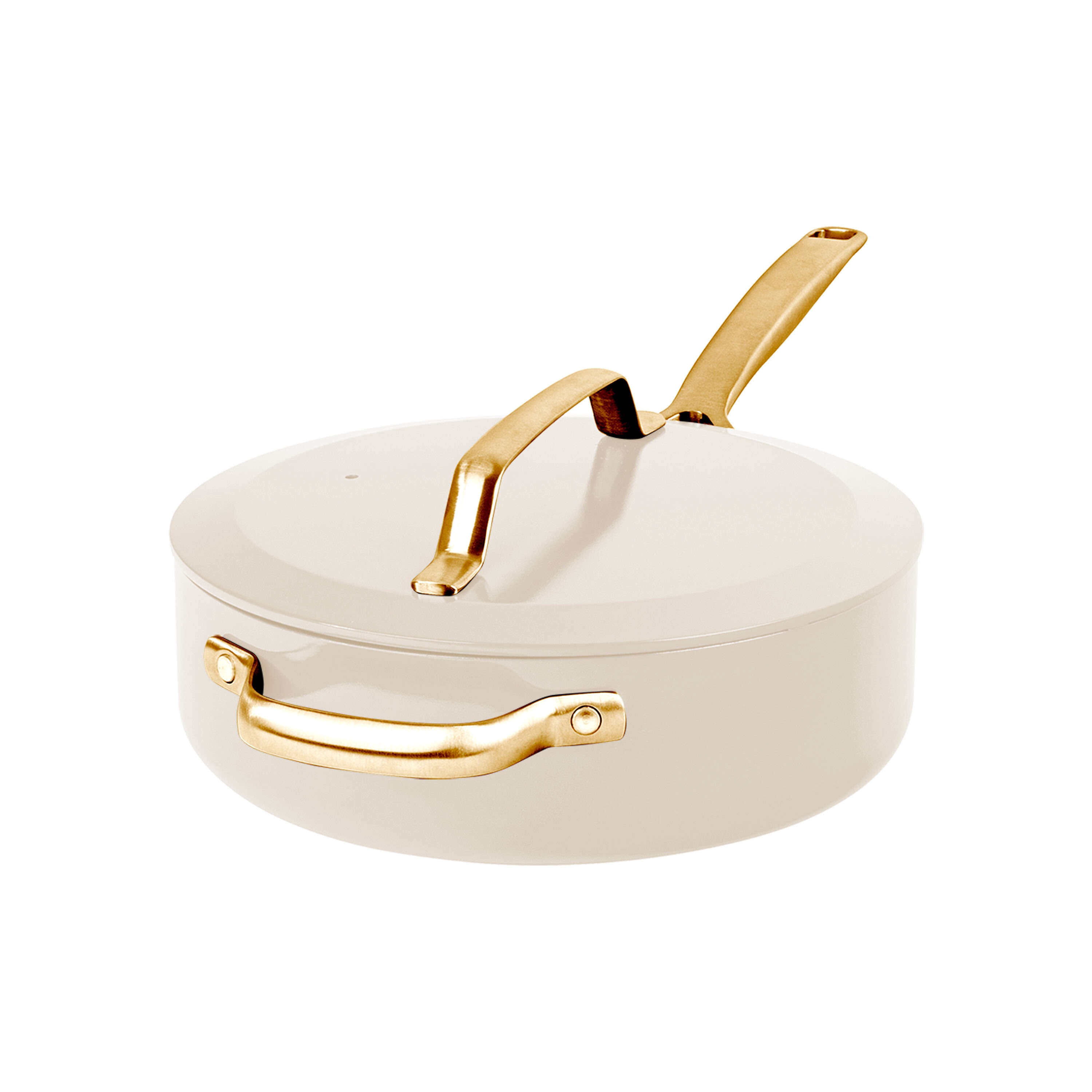 Modern Gold Trim Aluminum Nonstick Sauté Pan, 4 qt