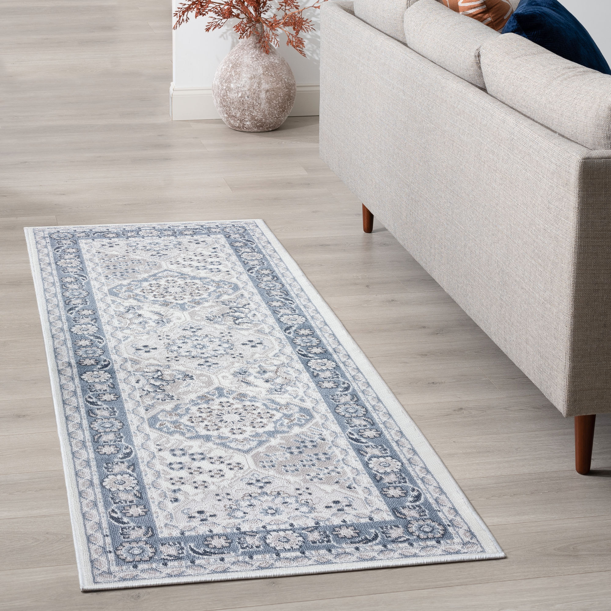 Tayse NEX1201 2X8 Nexus 2 x 8 (ft) Loomed Polypropylene Blue Rectangular Indoor Runner rug