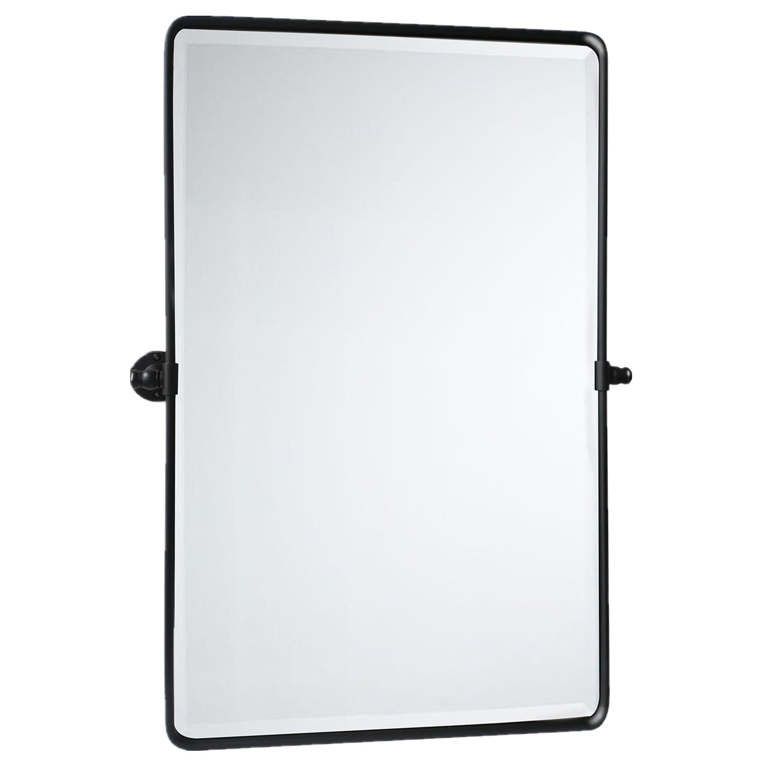 TEHOME GC-00135 Woodvale 23-in x 35-in Beveled Rectangle Tilting Bathroom Vanity Mirror ( Matt Black )