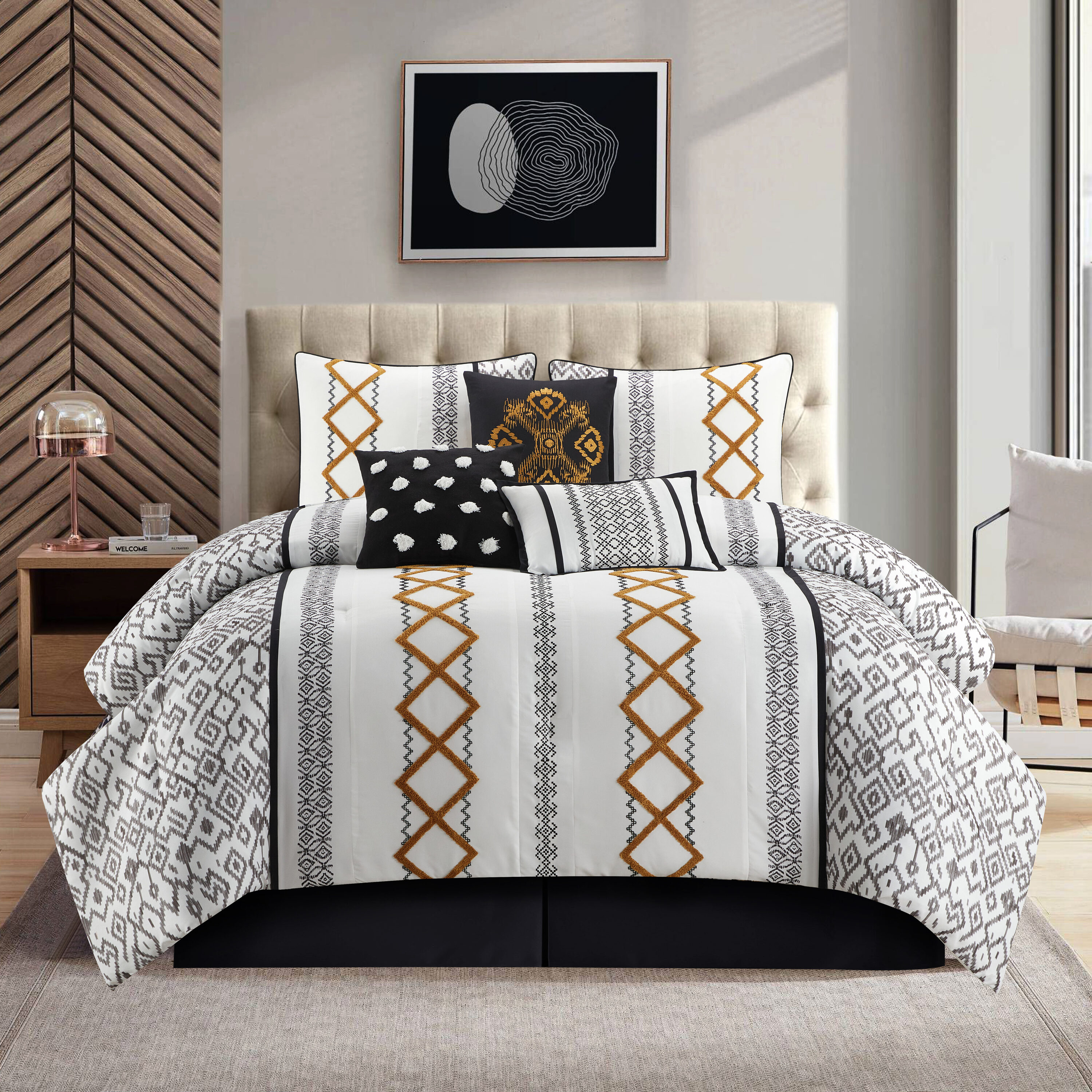 Grand Avenue 10-Piece Taupe/Grey Queen Comforter Set in the Bedding Sets  department at