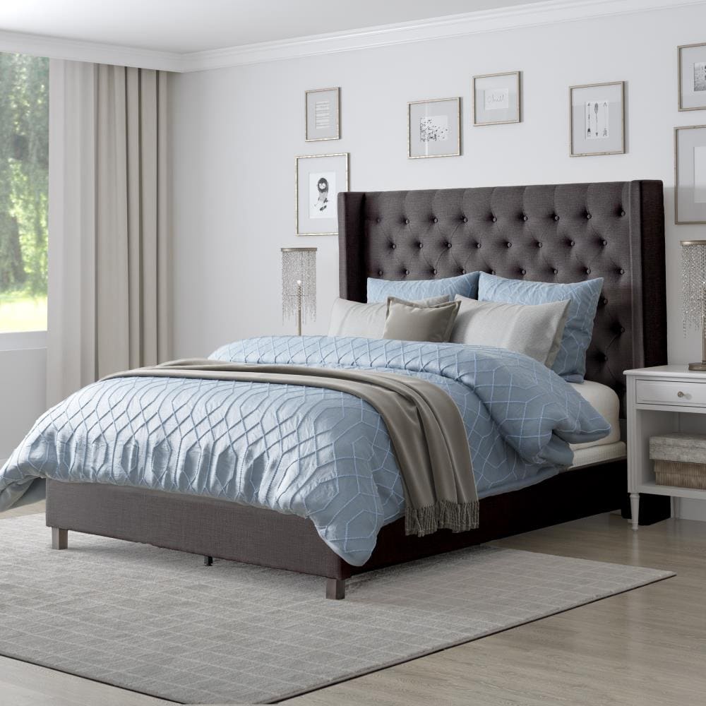 CorLiving Fairfield Dark Grey Full Transitional Upholstered Bed at ...