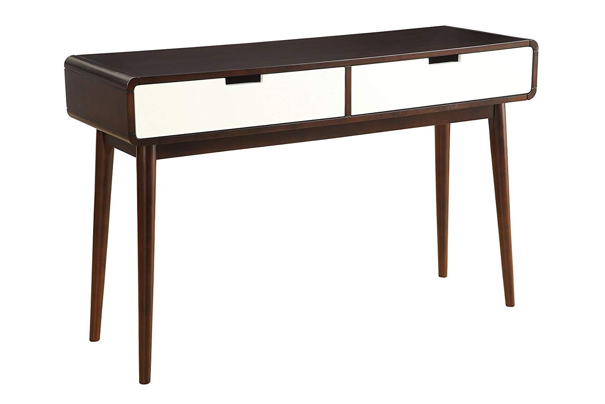 Benzara BM156073 16-in W x 30-in H Brown and White Wood Veneer Modern End Table with Storage Assembly Required