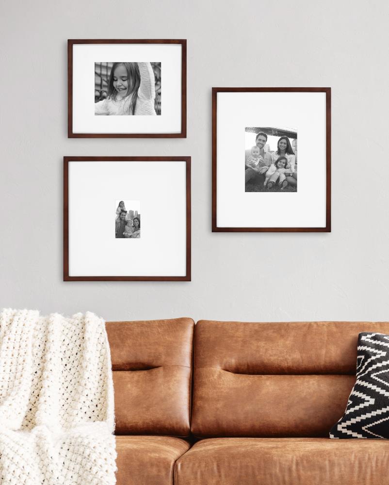 DesignOvation Gallery Wood Wall Picture Frame Walnut Brown (Set of 2) - 16x20  matted to 8x10 - (As Is Item) - Bed Bath & Beyond - 29923753