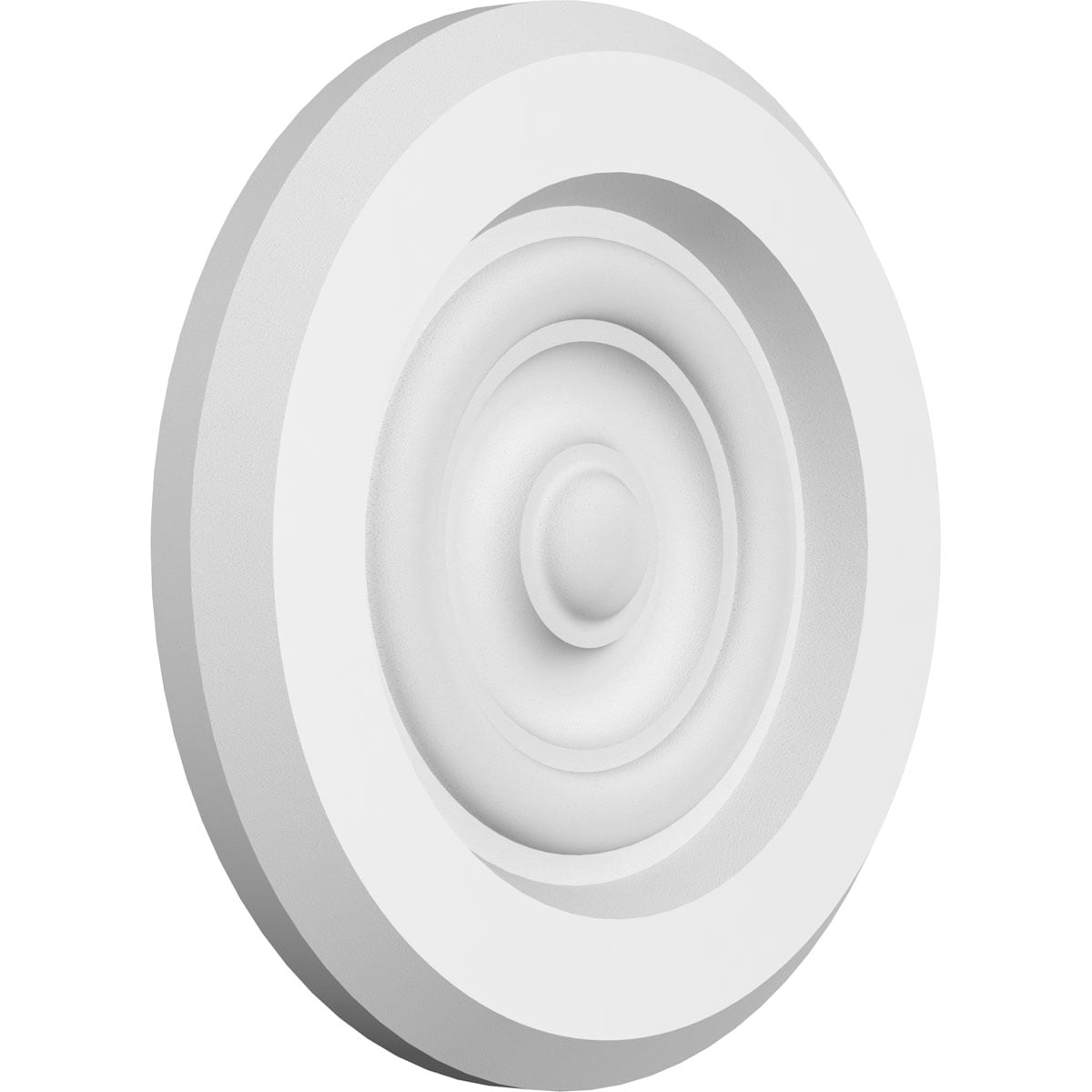 Ekena Millwork ROSP050X050X050GRY03 Standard Grayson Bullseye with Beveled Edge Bullseye 5-in x 5-in Round Unfinished PVC Rosette