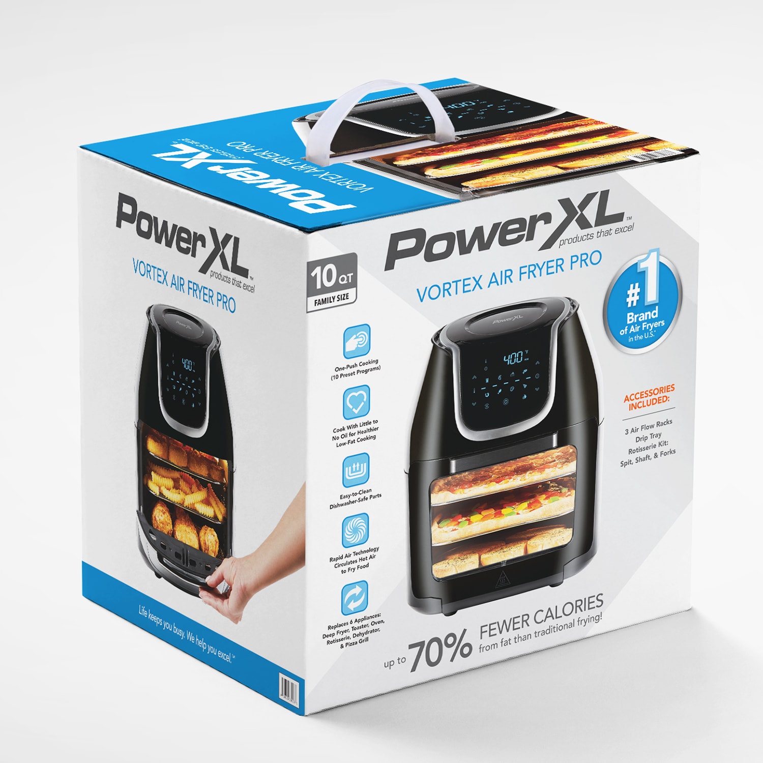 PowerXL Vortex Air Fryer Pro 10qt Black Digital Control Panel 10  Pre-programmed Settings in the Air Fryers department at