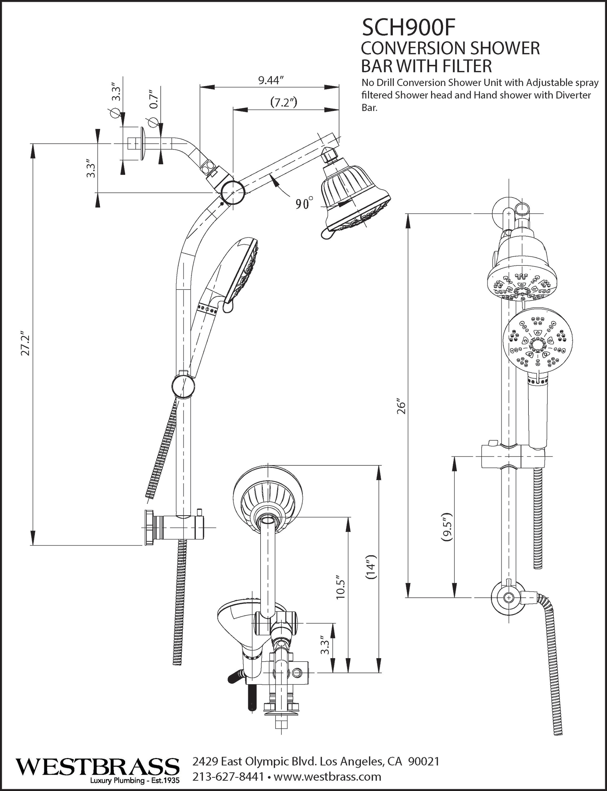 Westbrass SCH900F-26 Fixed-Showerhead - View #10