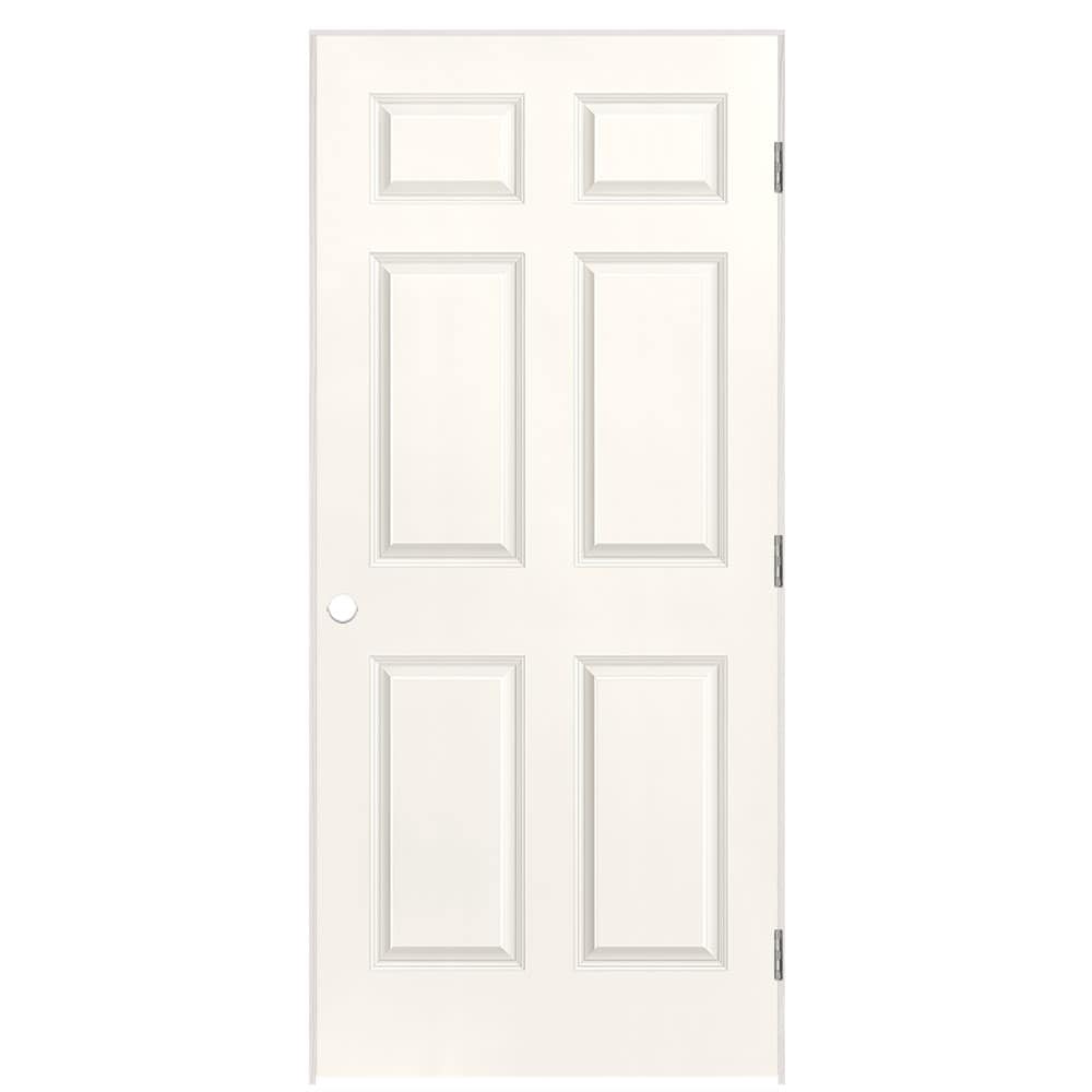 Masonite 36-in X 80-in Snowstorm Hollow Core 6-panel Left Hand Smooth ...