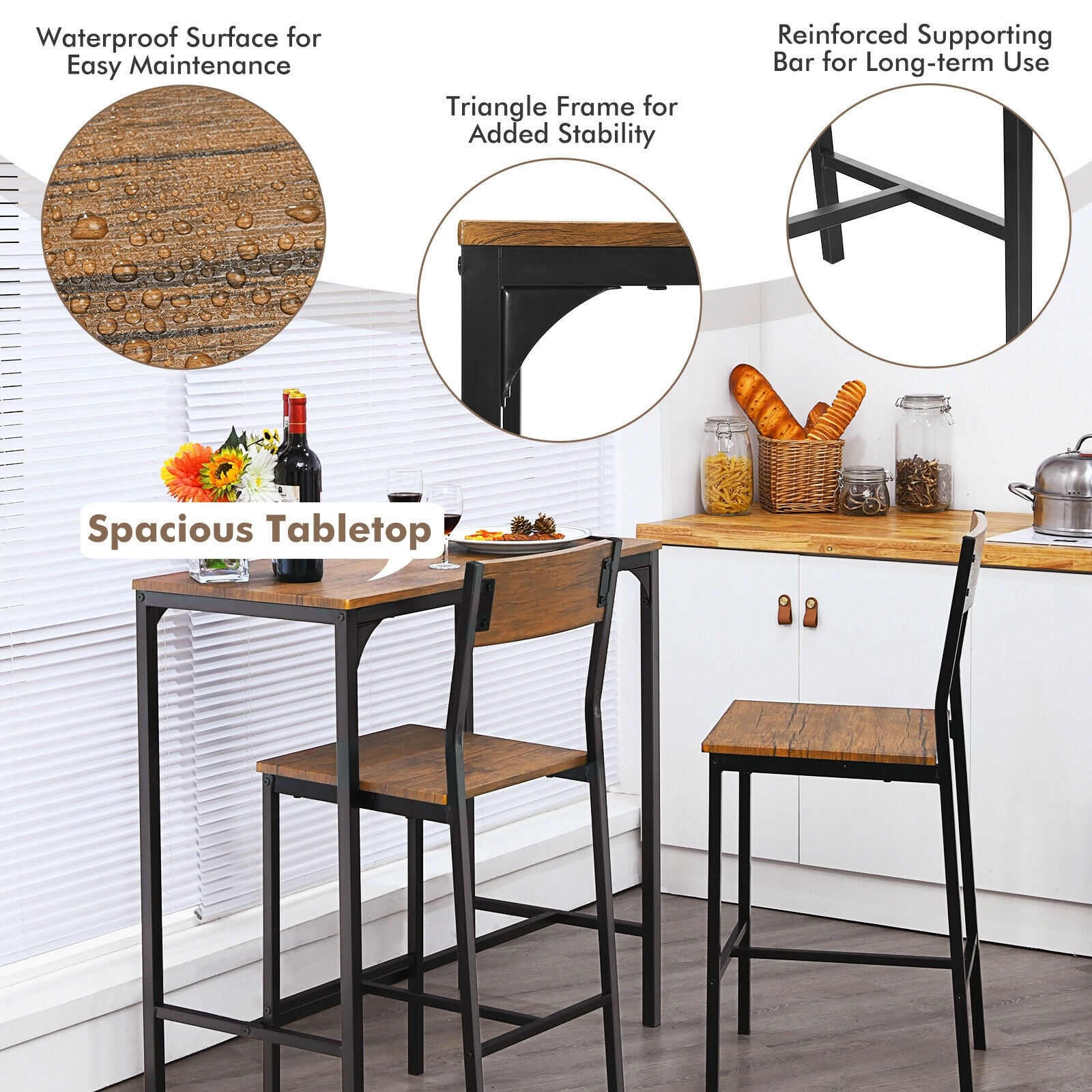 Forclover HBV-0243BK Patio-Dining-Sets - View #5