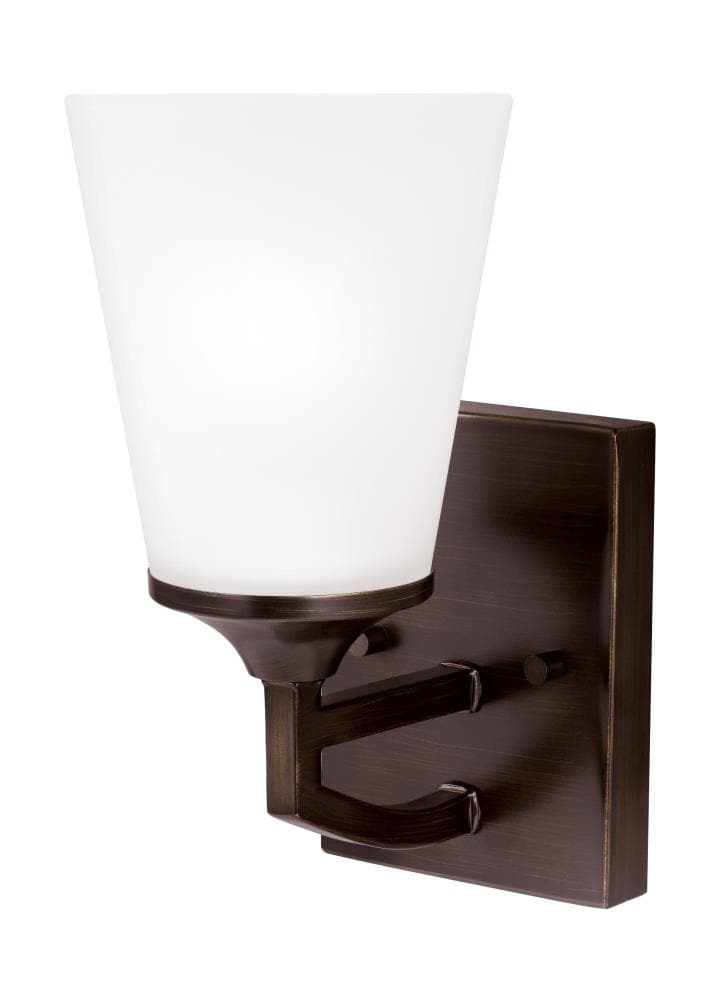 Generation Lighting 4124501-710 Hanford 5.13-in W 1-Light Bronze Transitional Wall Sconce