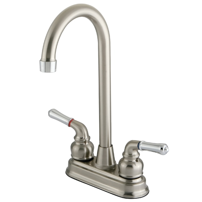 Elements of Design Magellan Brushed Nickel 2-Handle Deck-Mount High-Arc Handle Kitchen Faucet (Deck Plate Included) Elements of Design Magellan Brushed Nickel 2-Handle Deck-Mount High-Arc Handle Kitchen Faucet (Deck Plate Included)