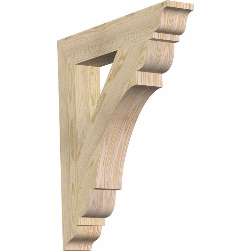 Ekena Millwork BKT04X24X28OLY01RDF Olympic traditional rough sawn 4-in x 24-in x 28-in Douglas fir Brown Wood Standard bracket