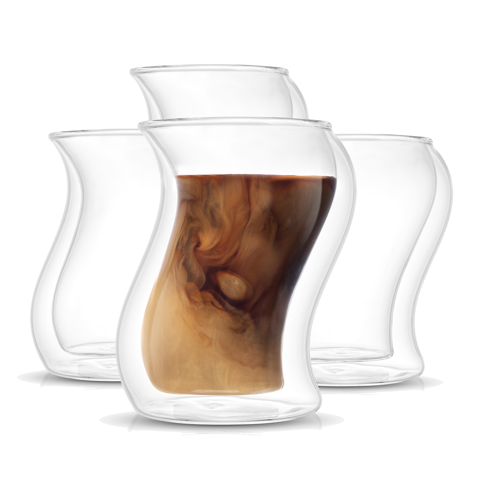 JoyJolt Pivot 1.8-fl oz Glass Clear Espresso Cup Set of: 4 in the Drinkware  department at