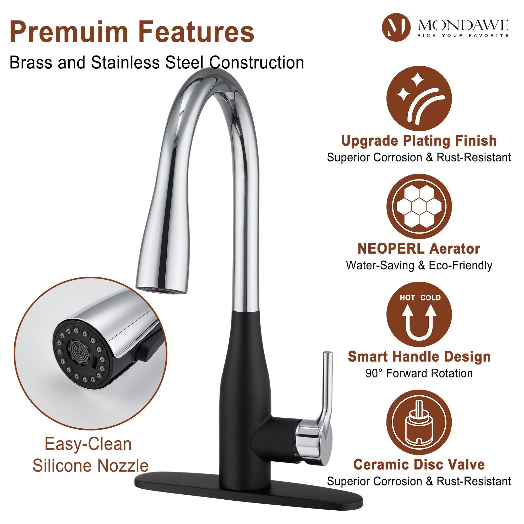 Mondawe MD-D96-MB Kitchen-Faucets - View #7