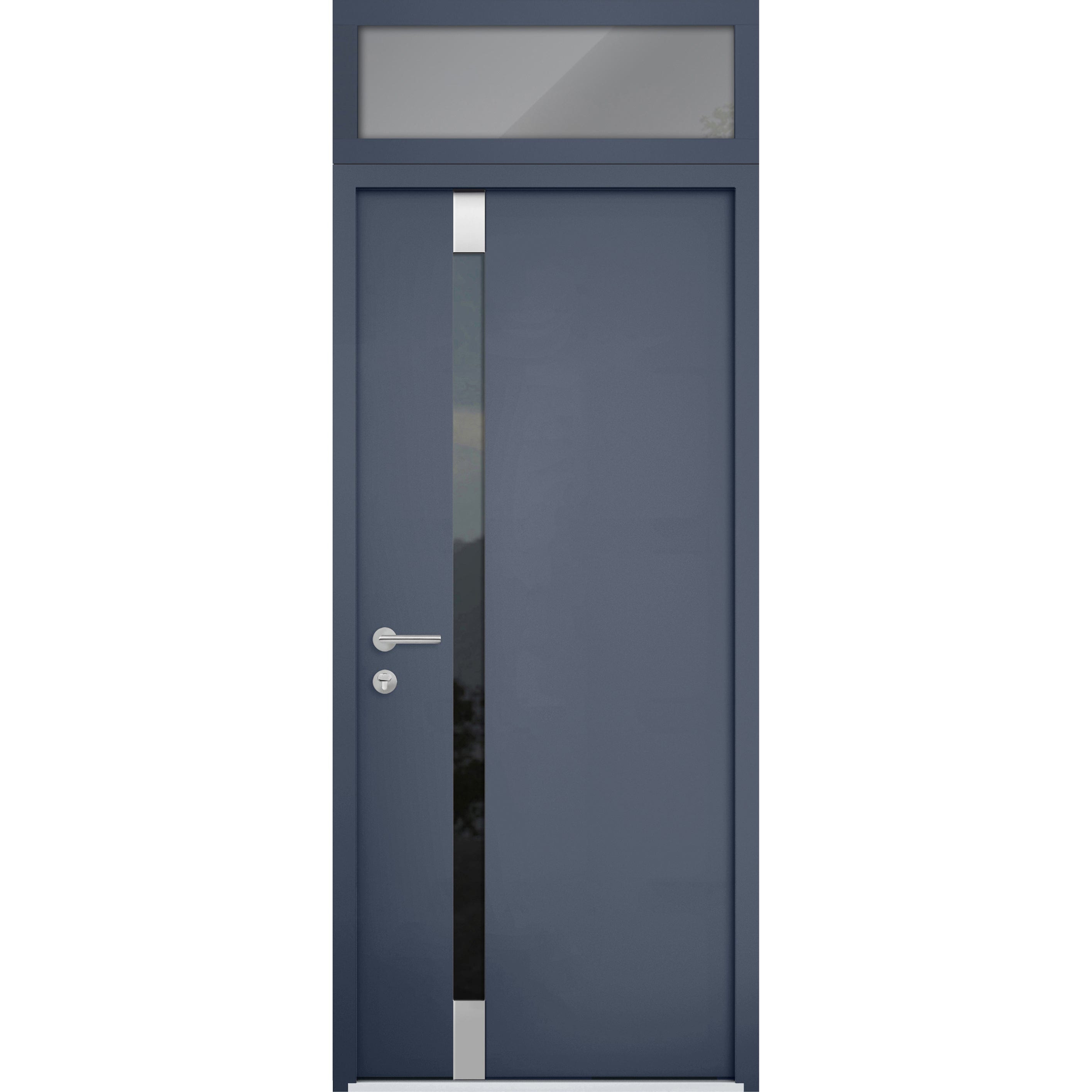 Vdom doors VDOMDOORS 6777 Exterior Prehung Steel Door Gray Graphite 36-in x 96-in Right-hand inswing