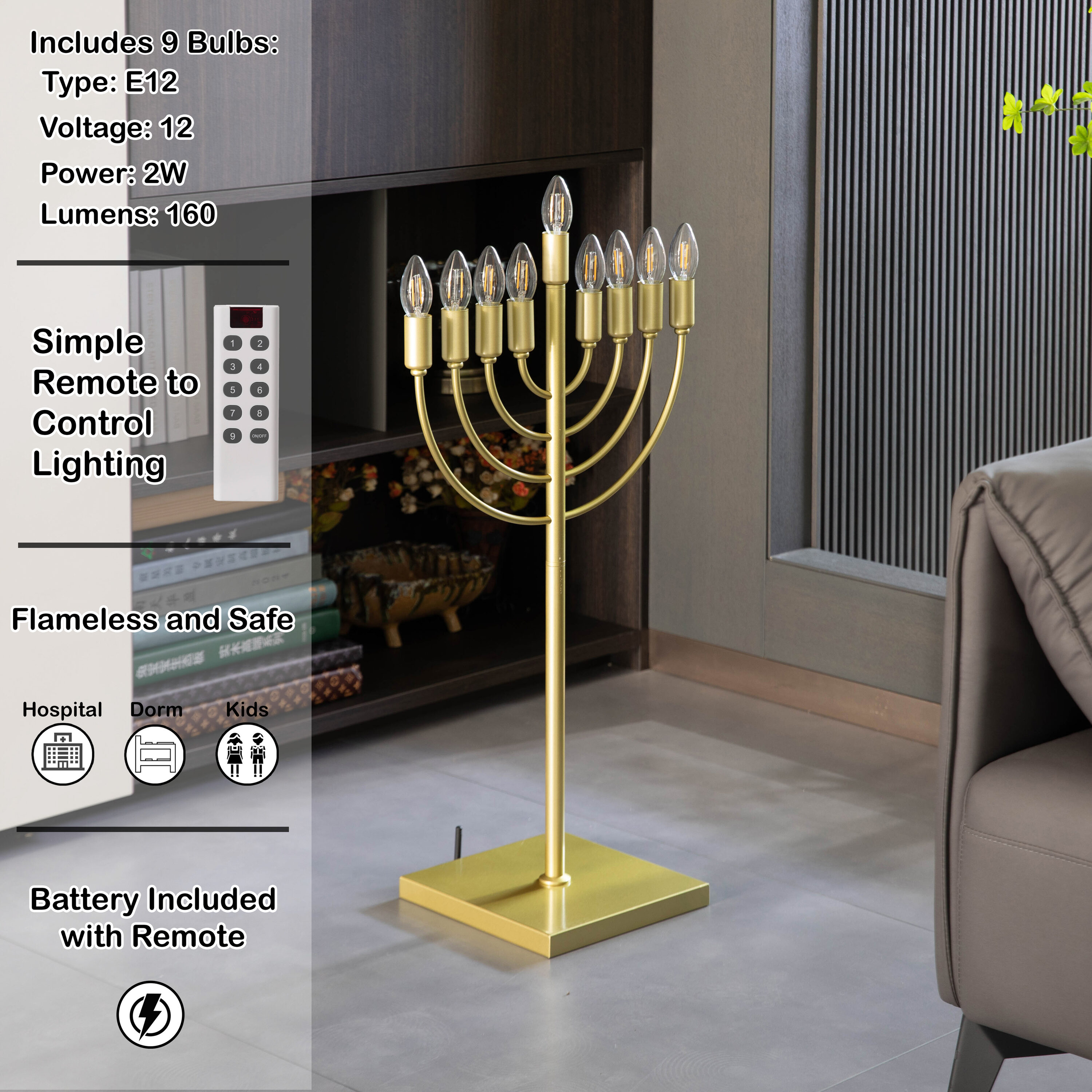 Vintiquewise QI004694GD Indoor-Hanakkah-Decor - View #2