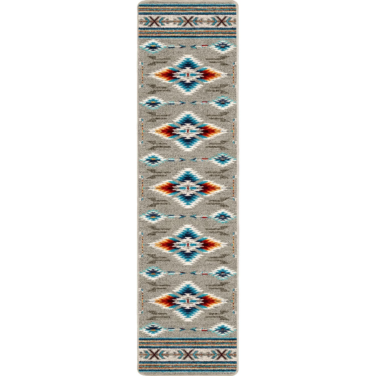 American Dakota 0501AMR217 2 x 8 (ft) Tufted Nylon Americana Rectangular Indoor Southwestern Southwestern Area rug