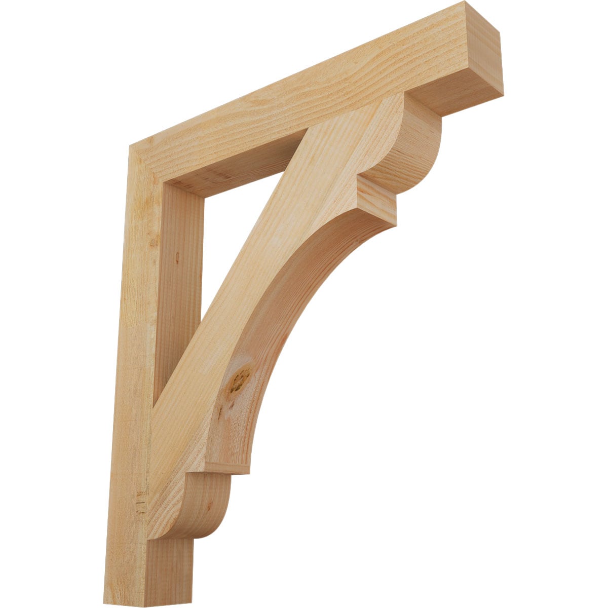 Ekena Millwork BKT04X28X32OLY05RDF Olympic block rough sawn 4-in x 28-in x 32-in Douglas fir Brown Wood Standard bracket