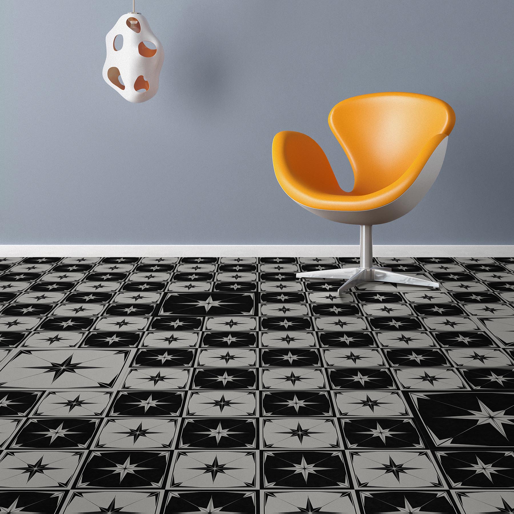 Perfection Floor Tile Natural Stone - Black and White Marble