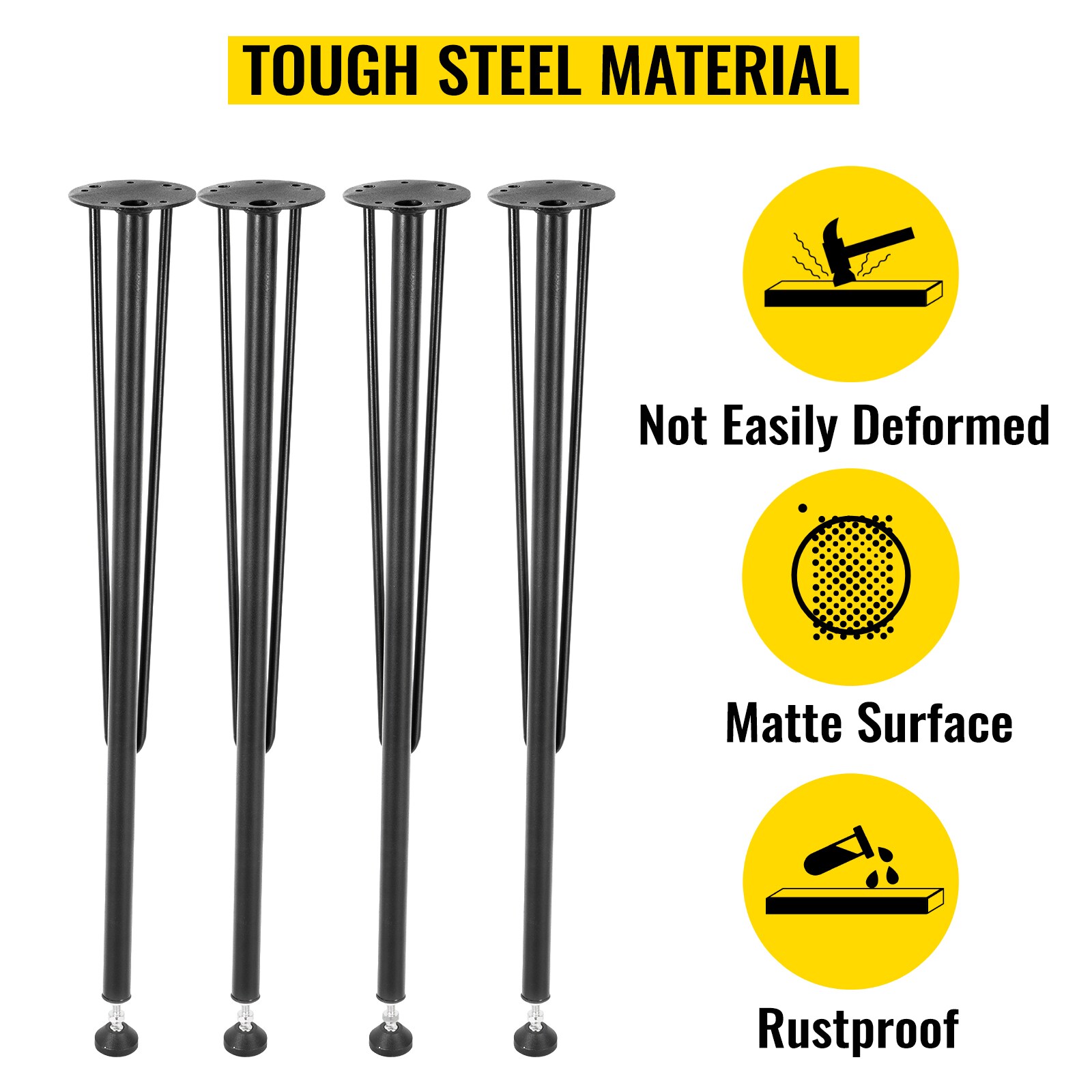 VEVOR TZZTGYCGFJ3289KIGV0 Wood-Table-Legs - View #3