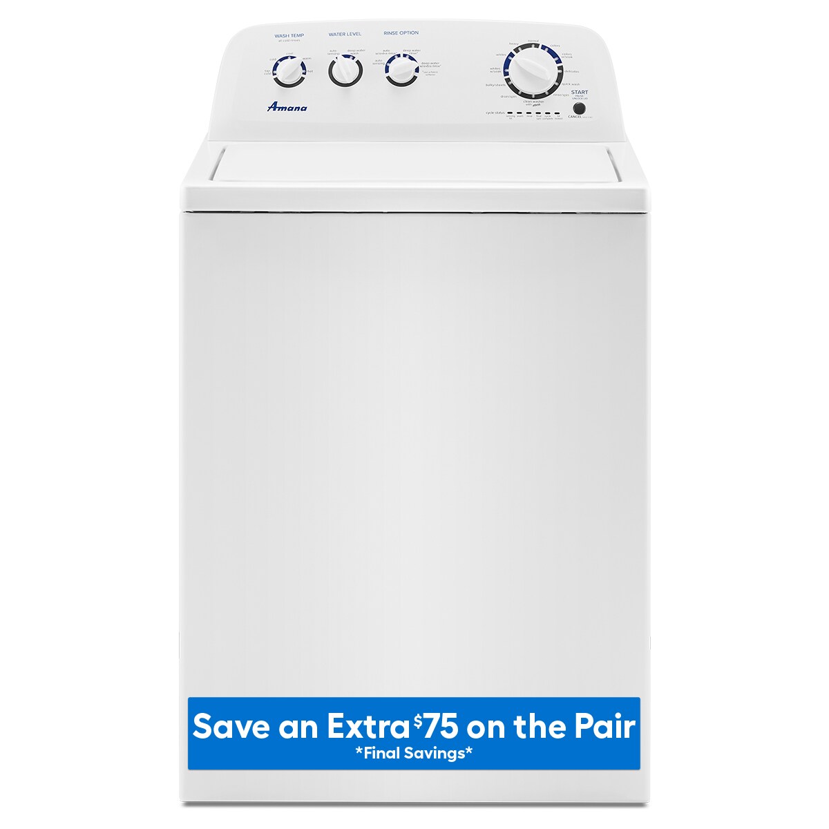 3.5 cu ft high efficiency agitator top load washer white