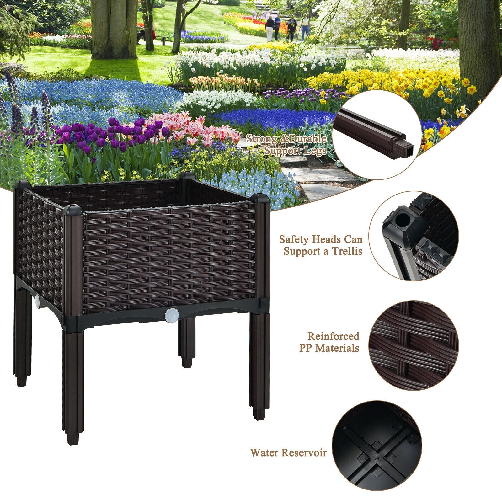 Forclover CTWE-GT3742BN Raised-Planter-Boxes - View #2