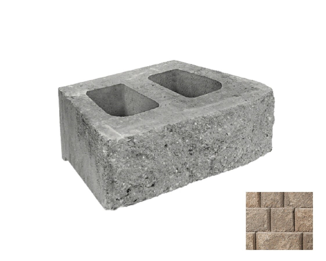 Belgard 16200326 6-in H x 17.75-in L x 9-in D Cotswold Mist Concrete Retaining Wall Block