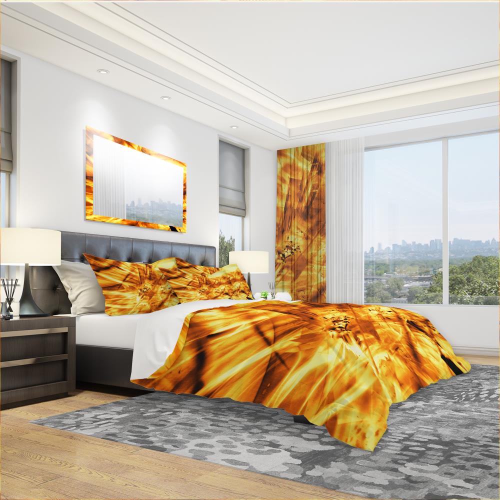 Designart BED3080-T 3 -Piece Yellow Twin Duvet cover Set