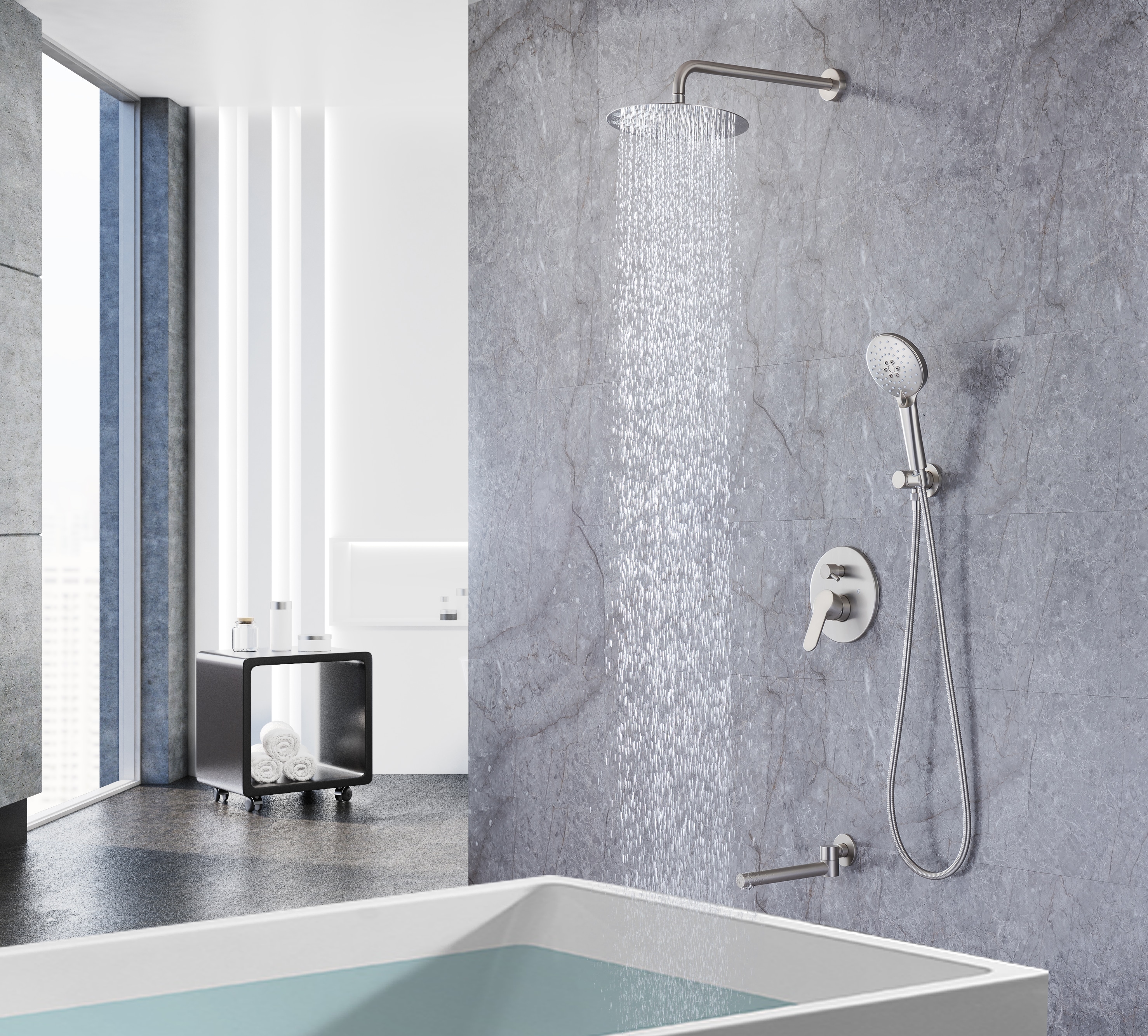 WELLFOR DB-03BF10BN Tub-Shower-Faucets - View #3