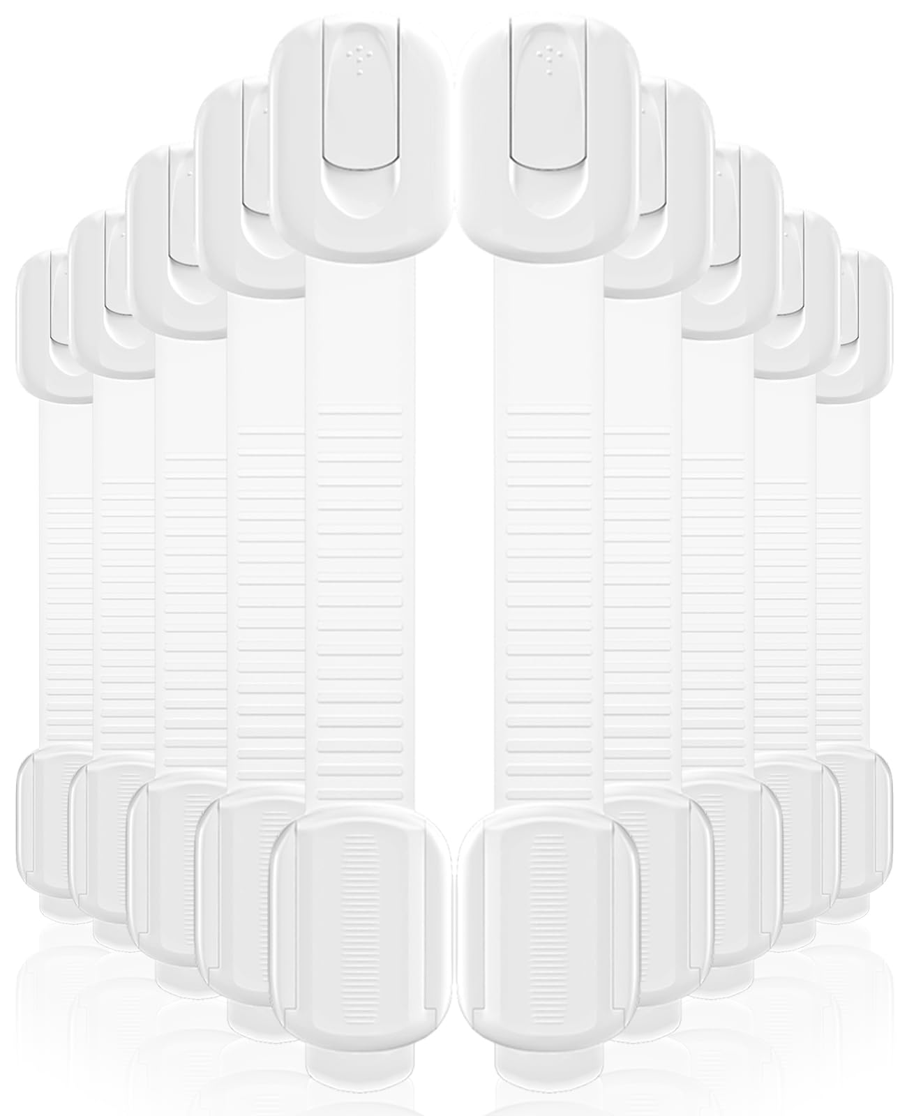Yichuhaoxi  10 pack cabinet locks baby proofing adjustable straps child safety latches for drawers fridge trash cans toilets BPA free easy install