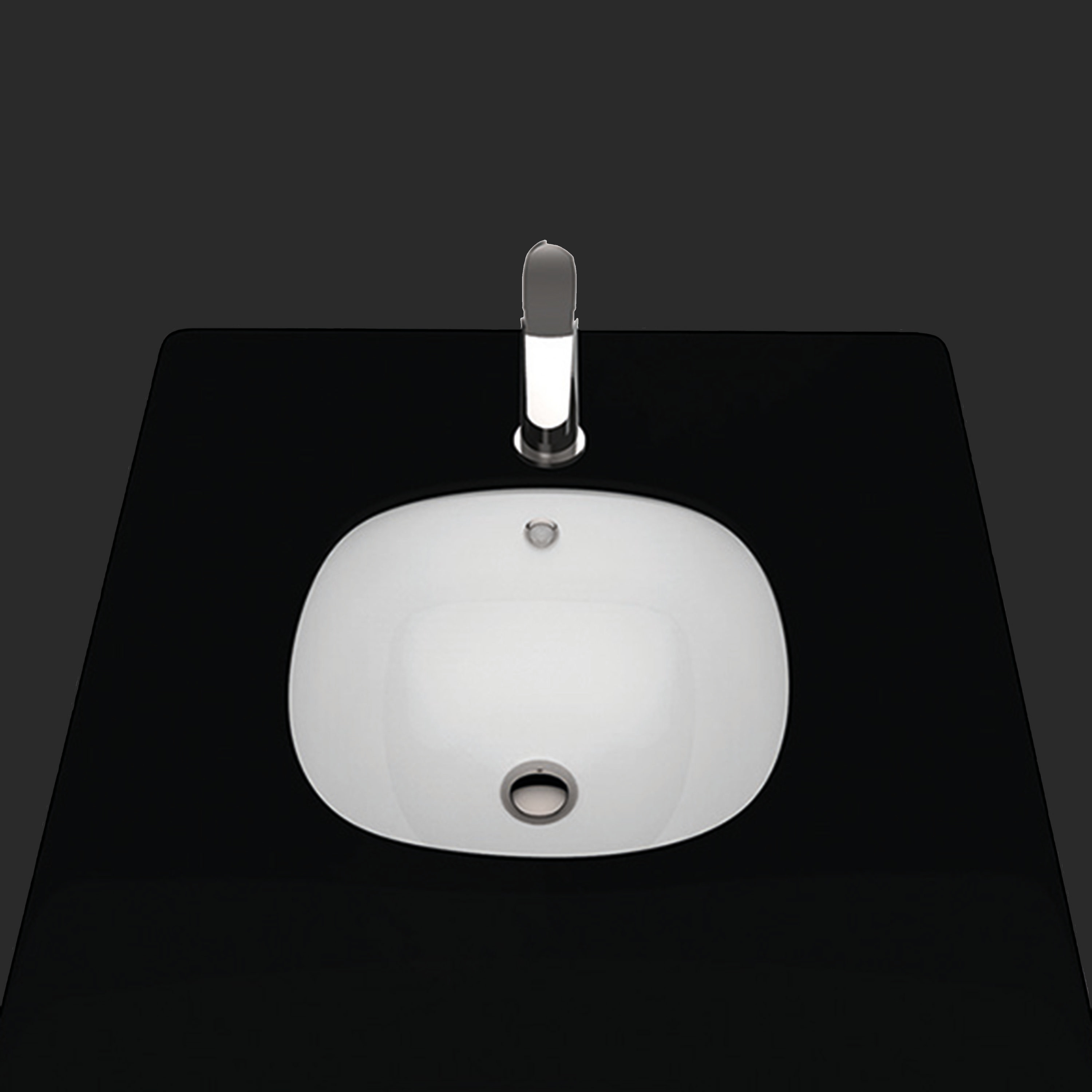 WS Bath Collections UNDER SO 037 Under Ceramic Undermount Round Modern Glossy White Bathroom Sink ( 17.3-Inches x 17.3-Inches )