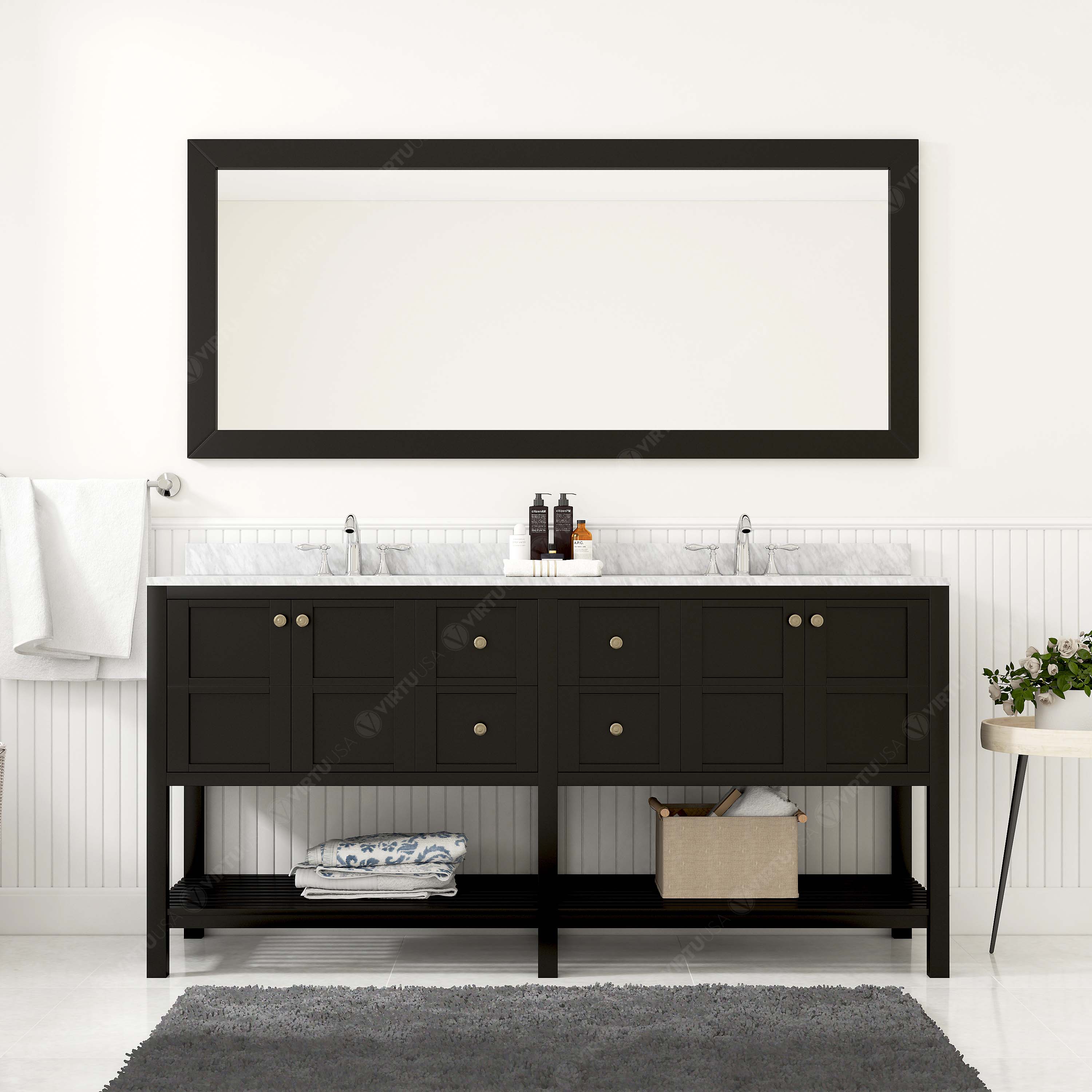 Virtu USA Winterfell 72-in Espresso Undermount Double Sink Bathroom ...