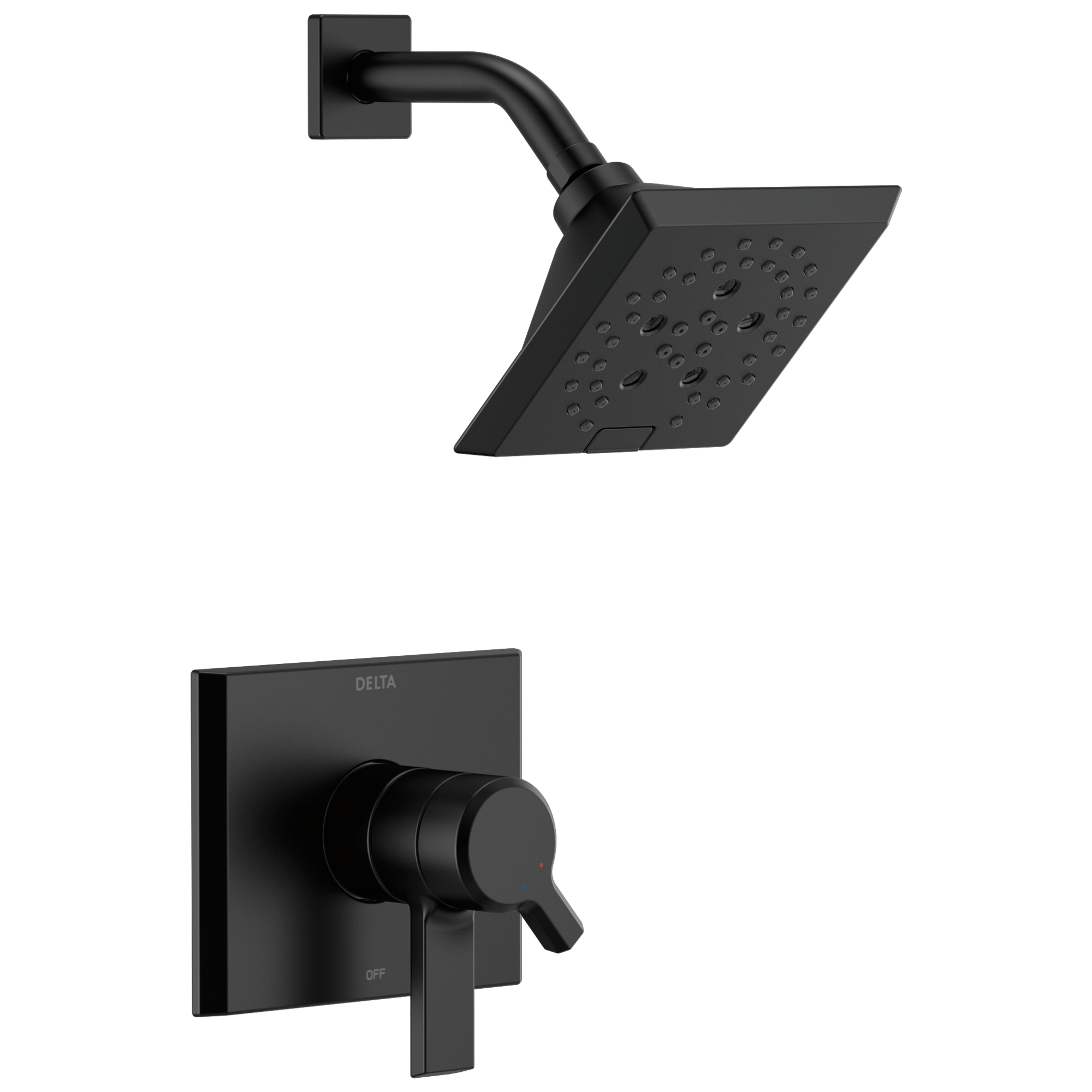 Delta T17299-BL Pivotal Matte Black 2-handle Single function 5.78-Inches Square Shower Faucet