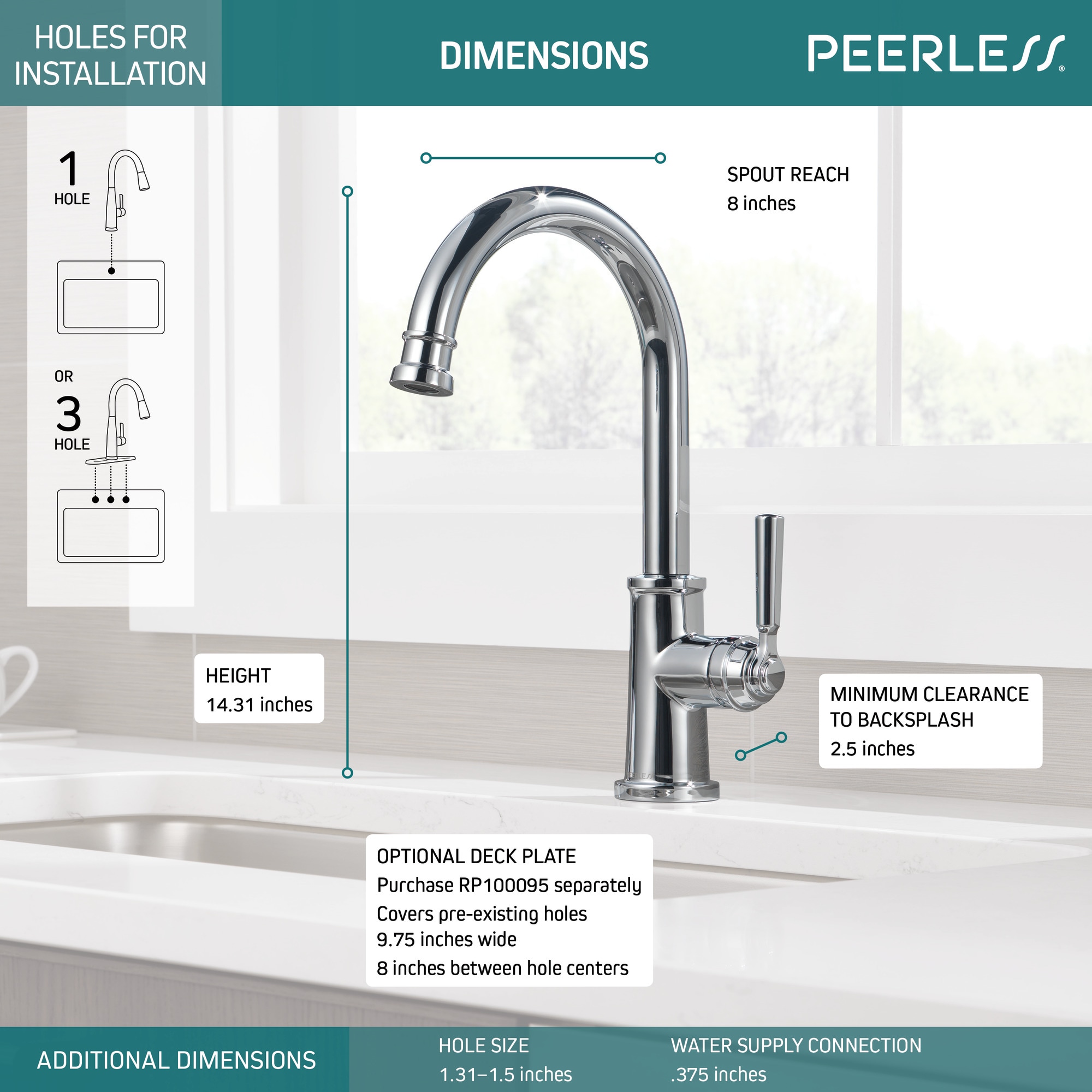 Peerless P1923LF Kitchen-Faucets - View #3