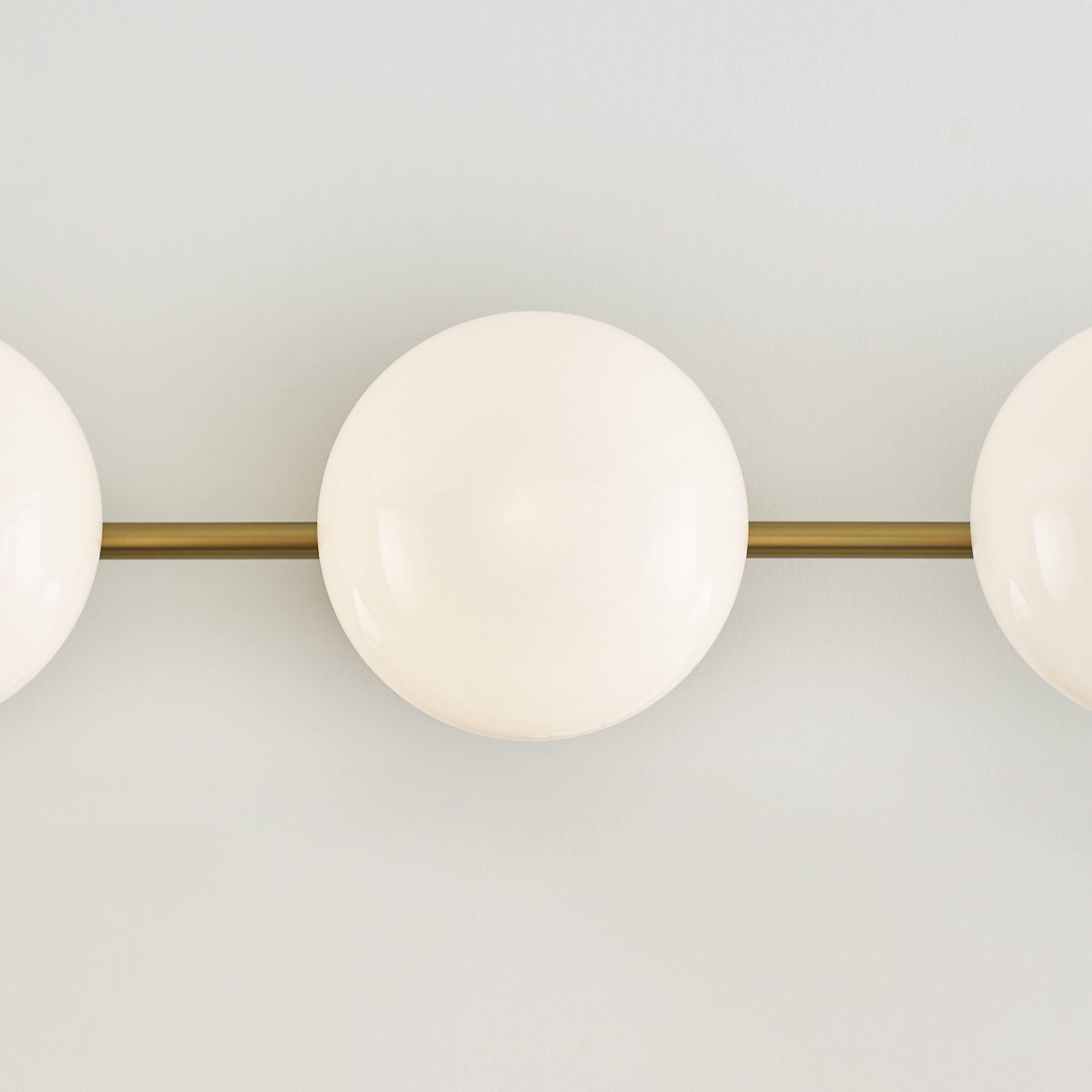Burnished Brass and Milk White Glass 3-Light Vanity Fixture