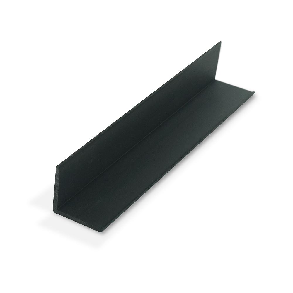 Outwater 3P1.27.01899 Black 1-1/4-in X 7/64 (.109-in) Thick Angle Plastic Even Leg Angle Moulding 36-in Lengths (Pack of 4)