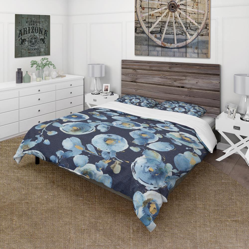 Designart BED30947-T 3 -Piece Blue Twin Duvet cover Set