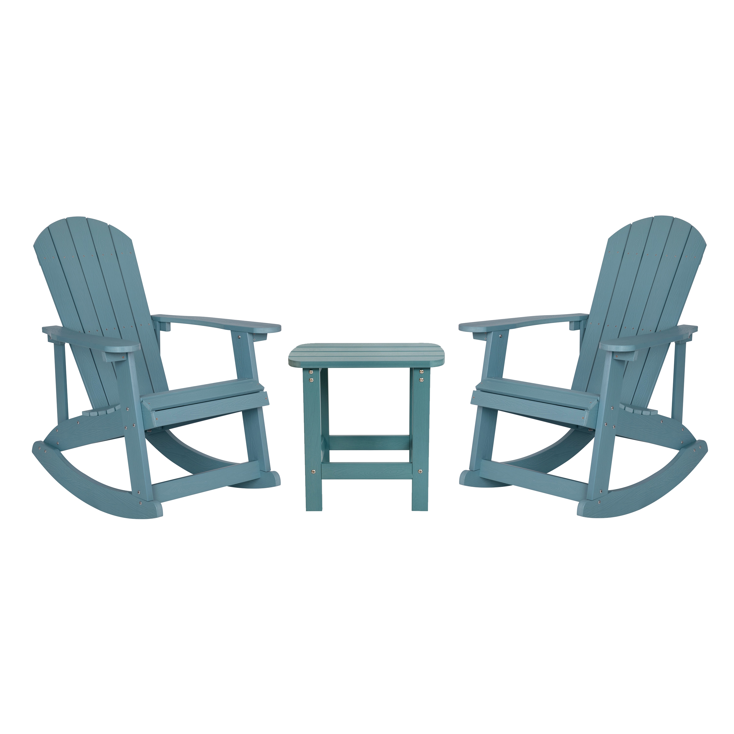 Sea Foam Polystyrene 3-Piece Rocking Chair Patio Set