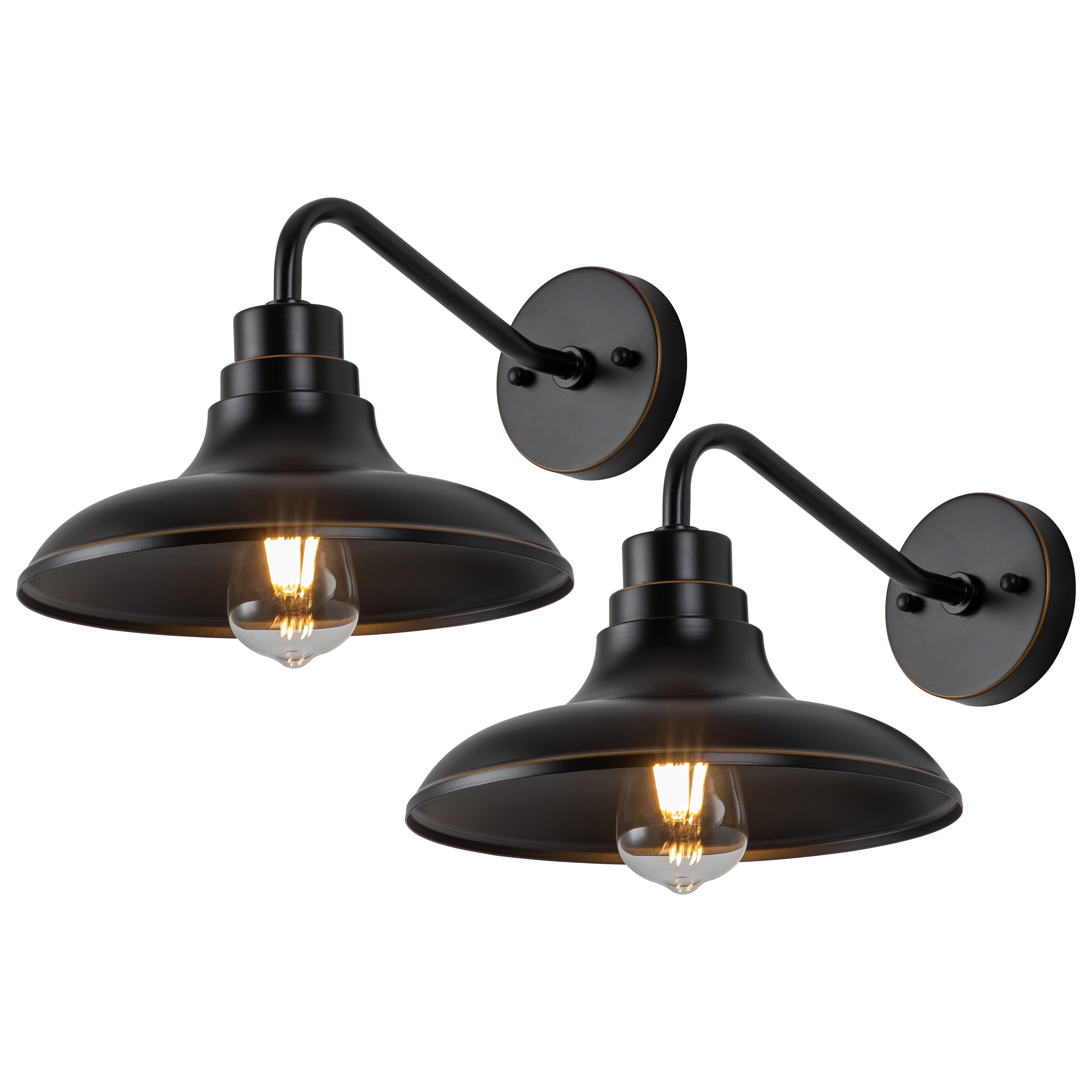 C Cattleya 2-Pack 1-Light 8-in Black; Outdoor Wall Light In The Outdoor ...