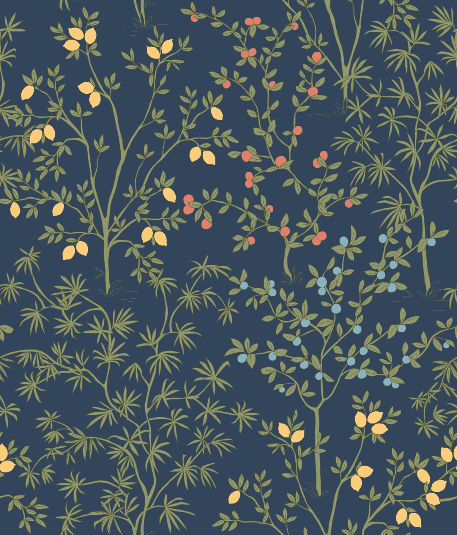 Erin & Ben PSW1454RL 34.2-Sq. Feet Blue Non-woven Ivy/Vines Self-adhesive Peel and Stick Wallpaper