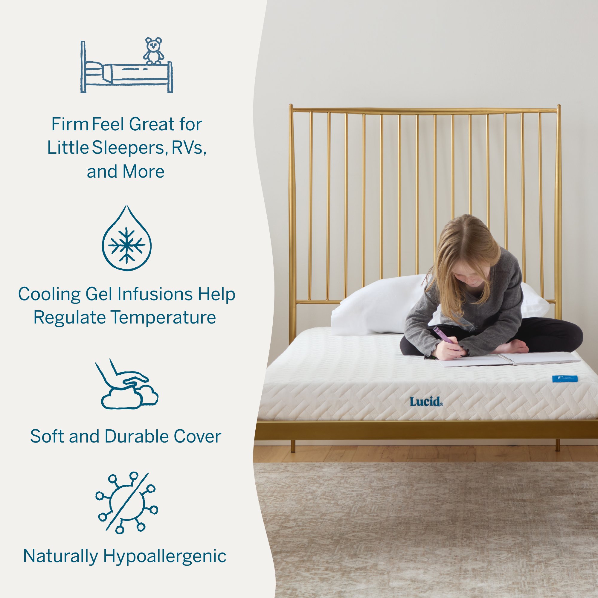 LUCID Comfort Collection LUCC05QQ45GF Mattresses-Boxsprings - View #3