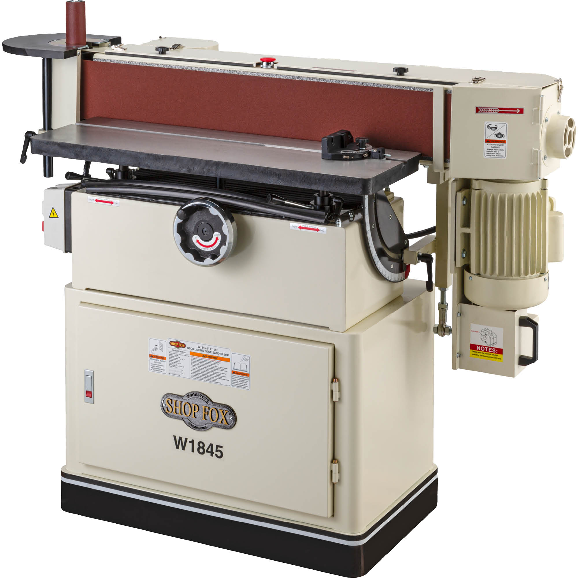 Shop Fox W1845 240-Volt 11 -Amp Brushless Belt Sander with Dust Management
