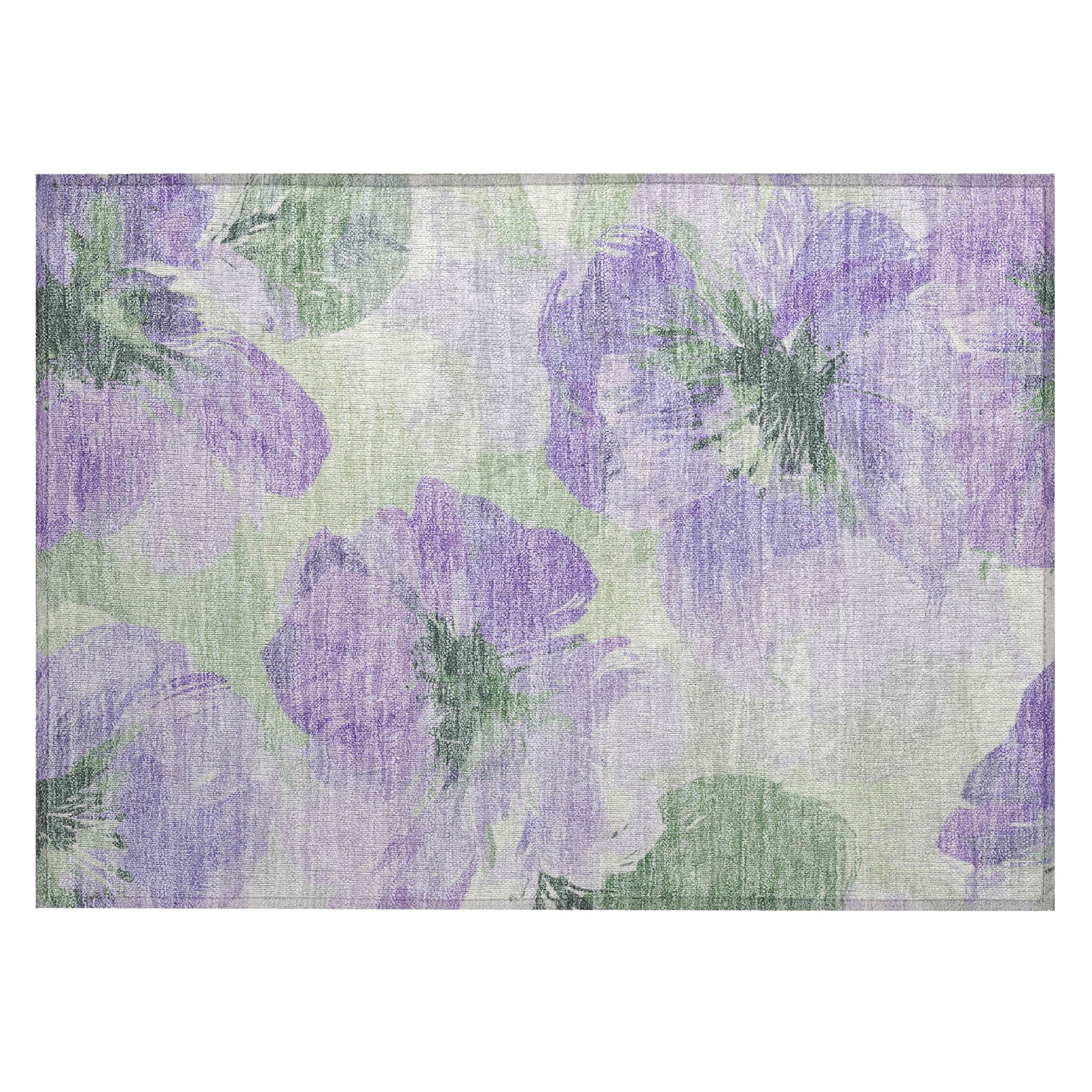 Addison Red Synthetic Floral Washable Outdoor Rug 1'8" x 2'6"