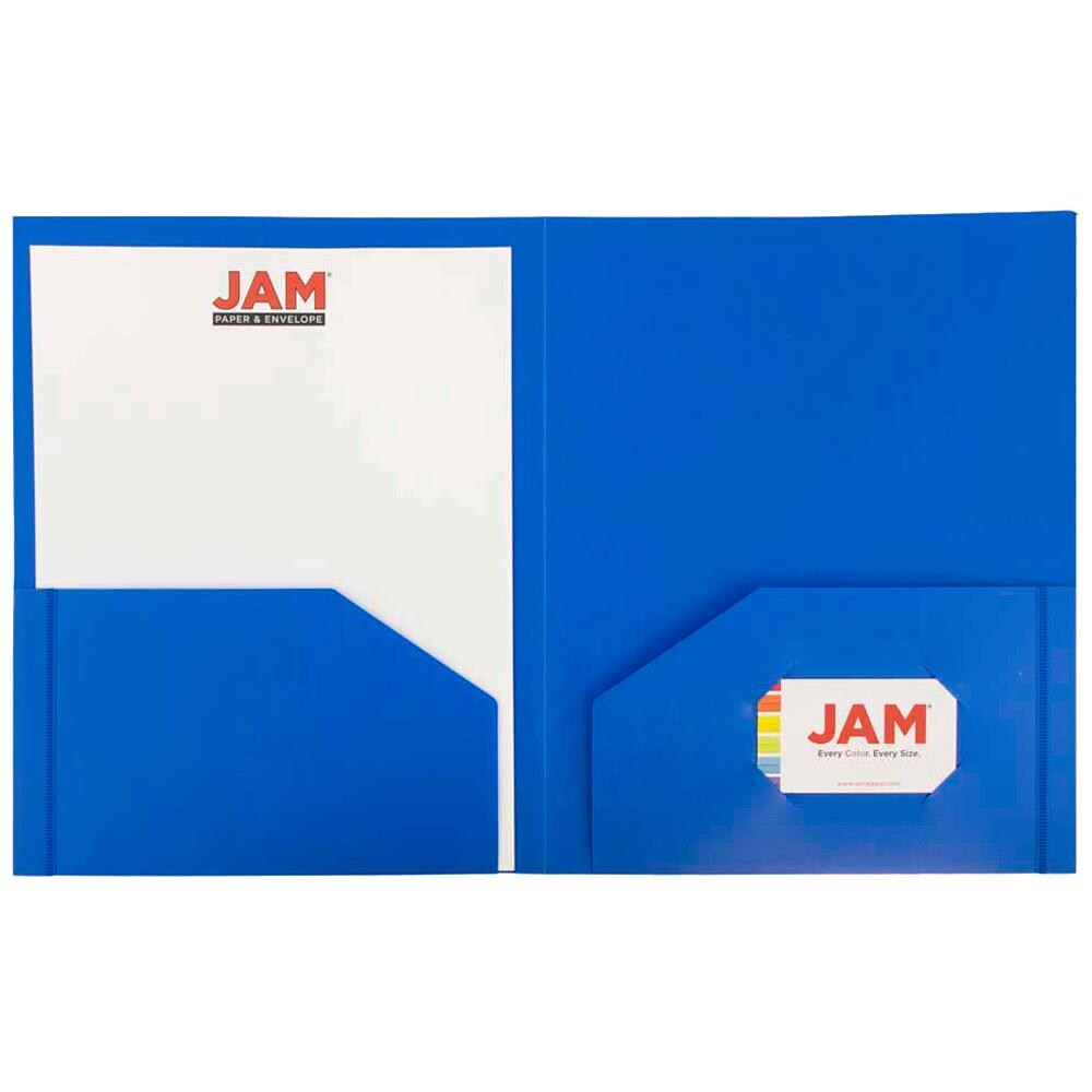 JAM Paper JAM Paper 2-Pocket Heavy Duty Folders, Blue, 6/Pack in the ...