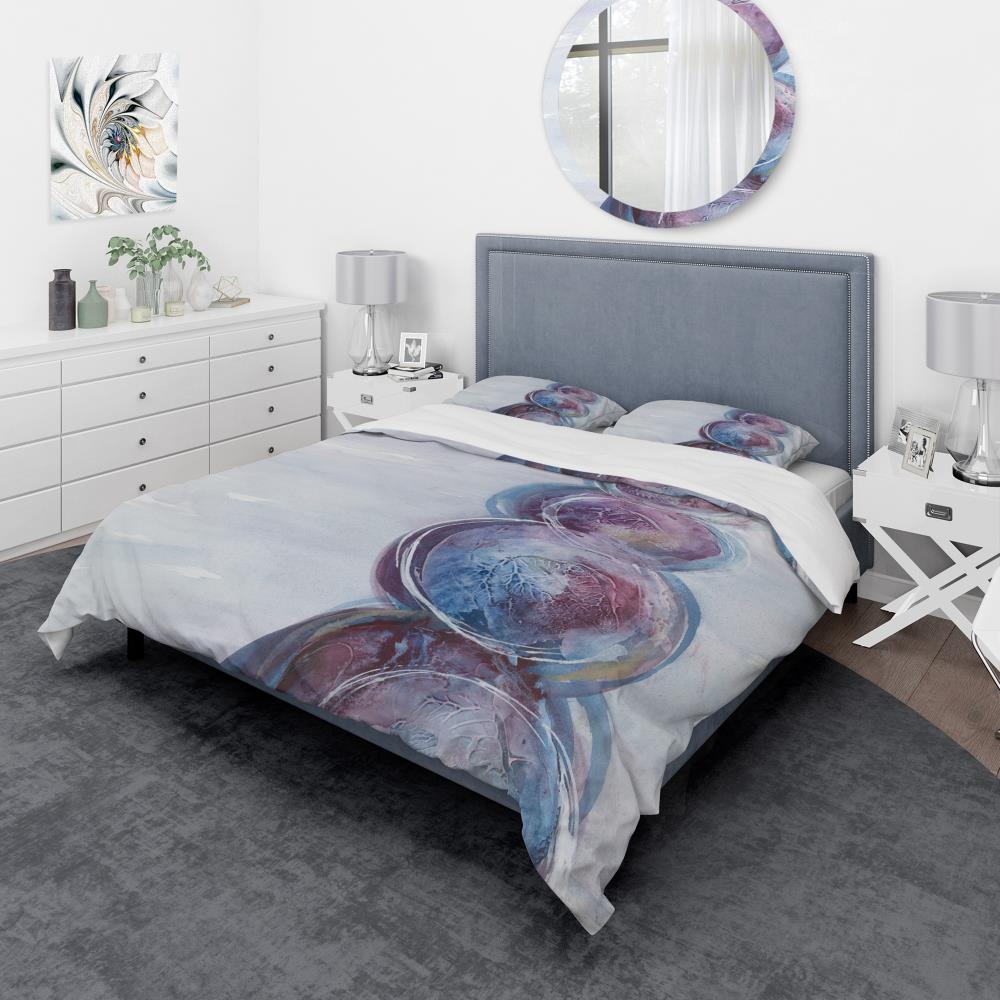 Designart BED30109-T 3 -Piece Purple Twin Duvet cover Set