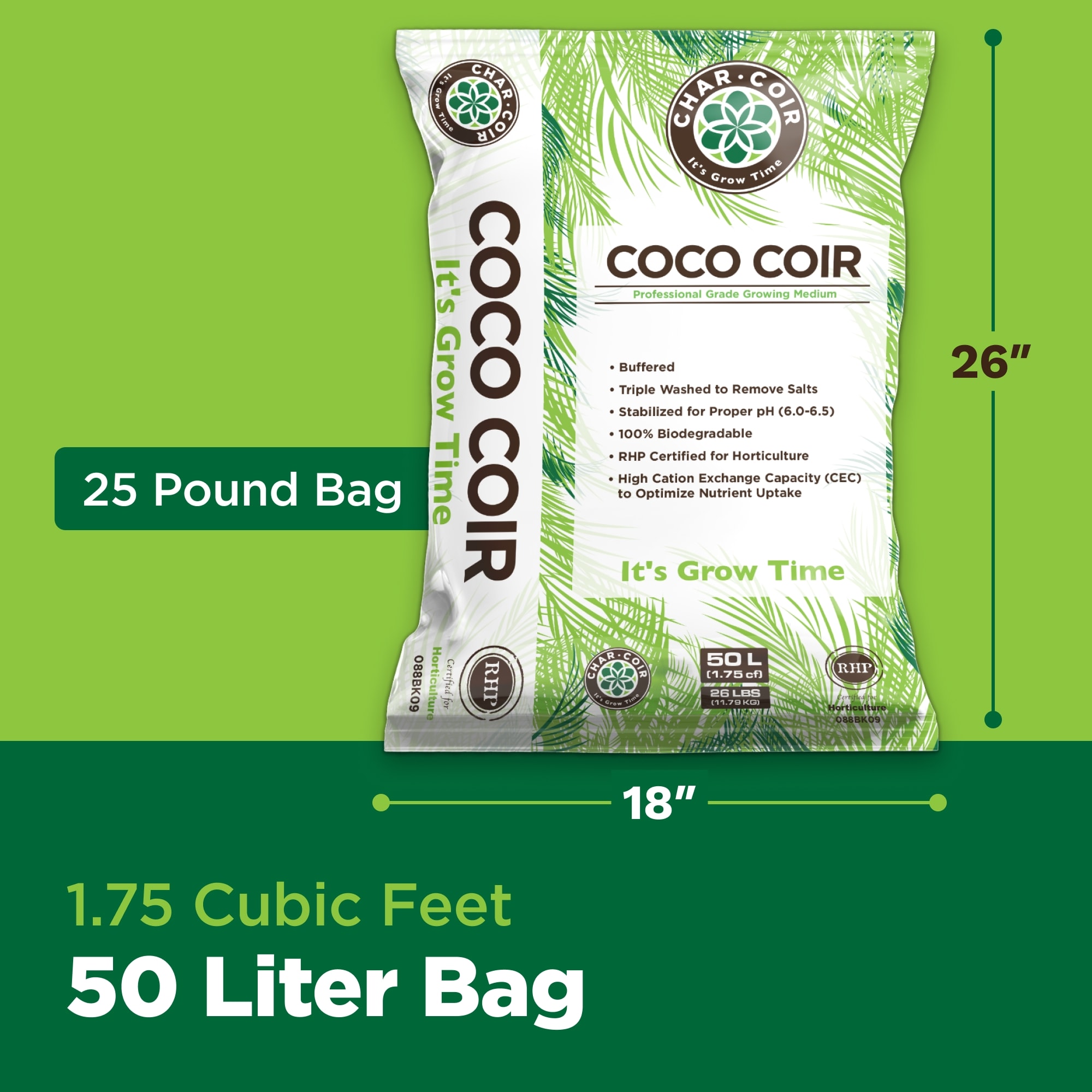 Char Coir 1-Pack Coco Coir Loose Growing Media 50-L / 1.75 cu. ft